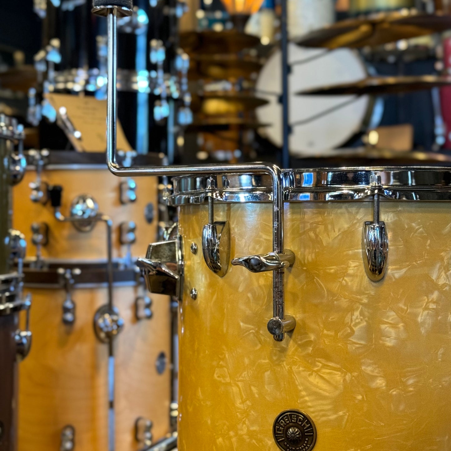 VINTAGE 1950's Gretsch 24x14 Cocktail Drum in White Marine Pearl