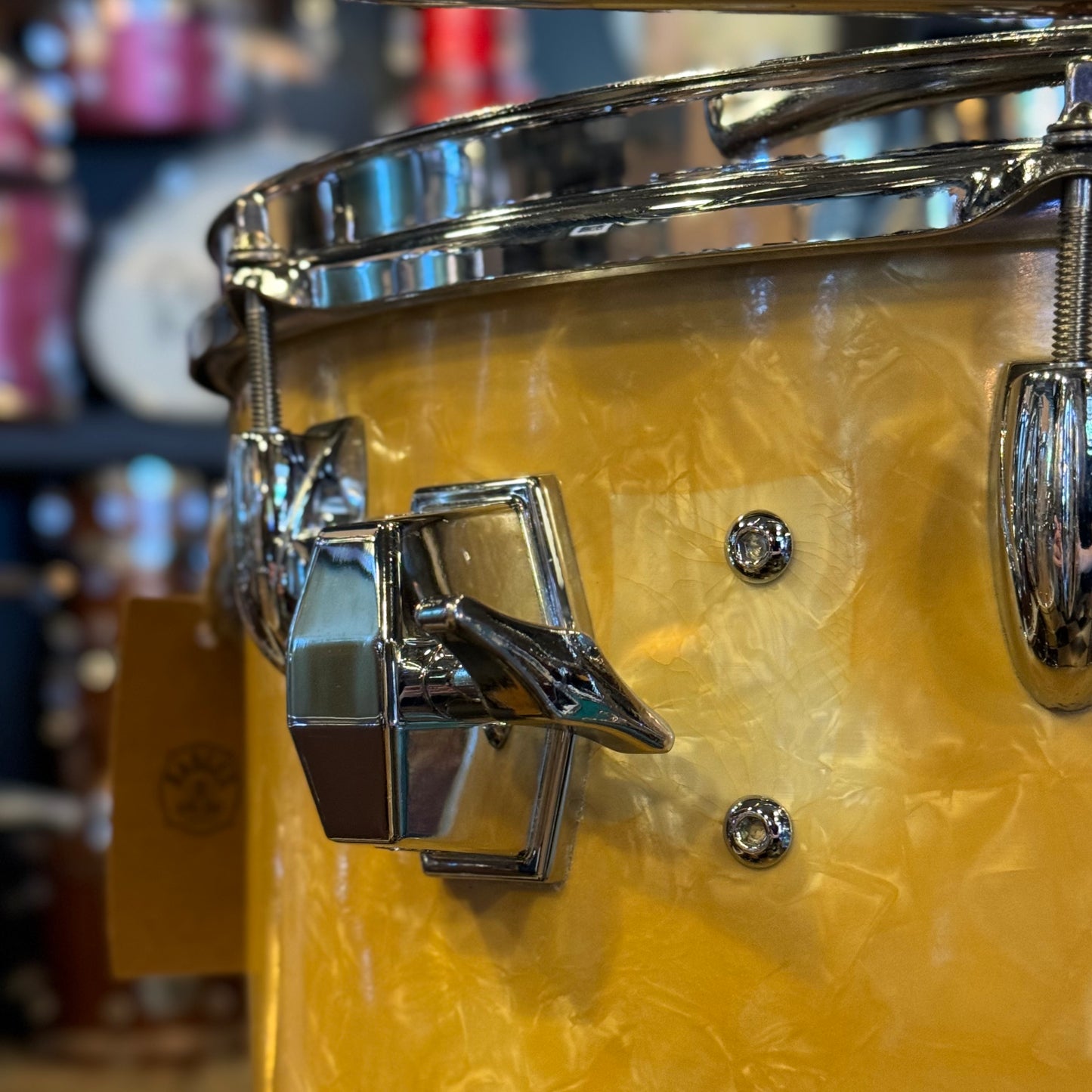 VINTAGE 1950's Gretsch 24x14 Cocktail Drum in White Marine Pearl