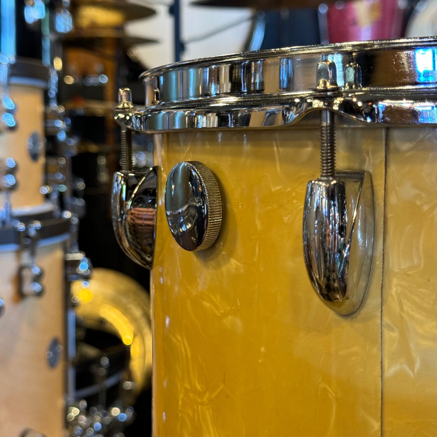 VINTAGE 1950's Gretsch 24x14 Cocktail Drum in White Marine Pearl