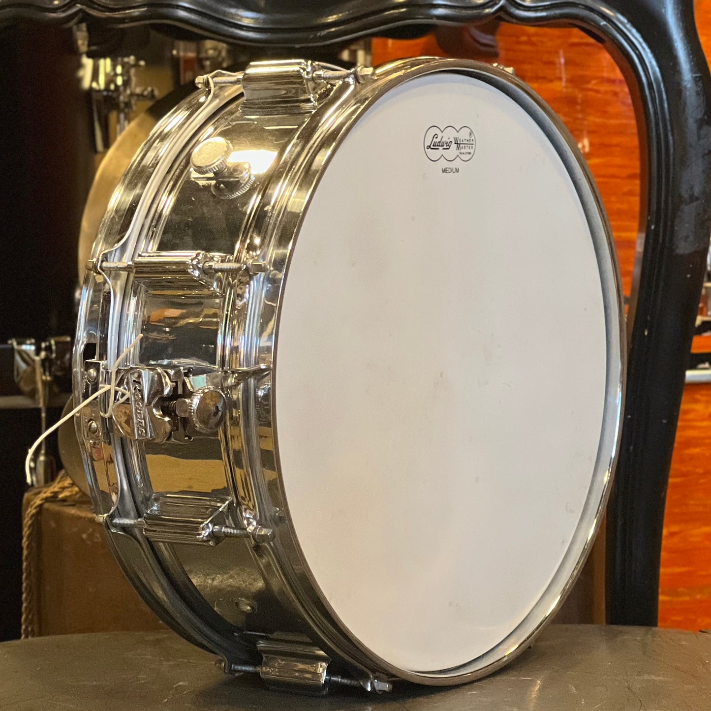 VINTAGE 1960's Rogers 5x14 Cleveland Era Chrome over Brass Powertone Snare