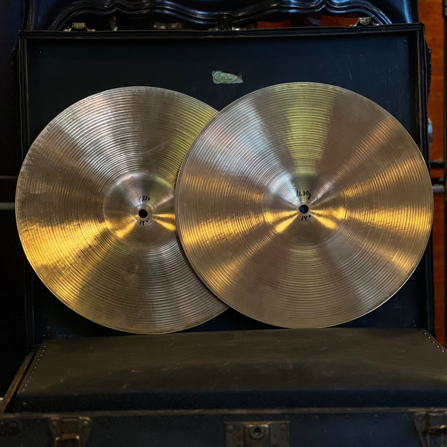 VINTAGE 1970's A. Zildjian 14" New Beat Hi-Hats - 1280/1330g