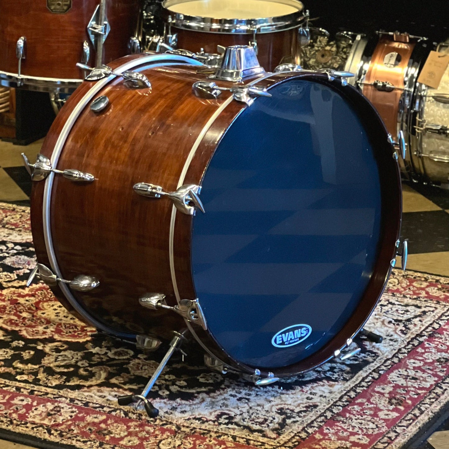 VINTAGE 1971-72 Gretsch Stop Sign Badge Drum Set in Walnut Gloss - 20/12/13/14