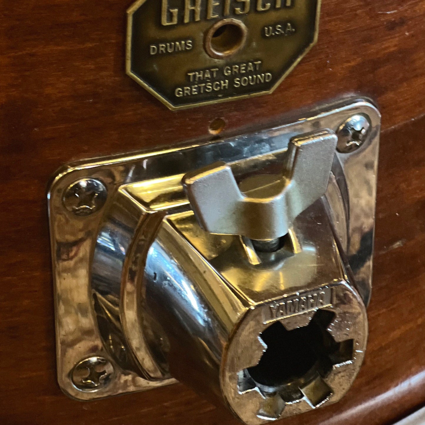 VINTAGE 1971-72 Gretsch Stop Sign Badge Drum Set in Walnut Gloss - 20/12/13/14