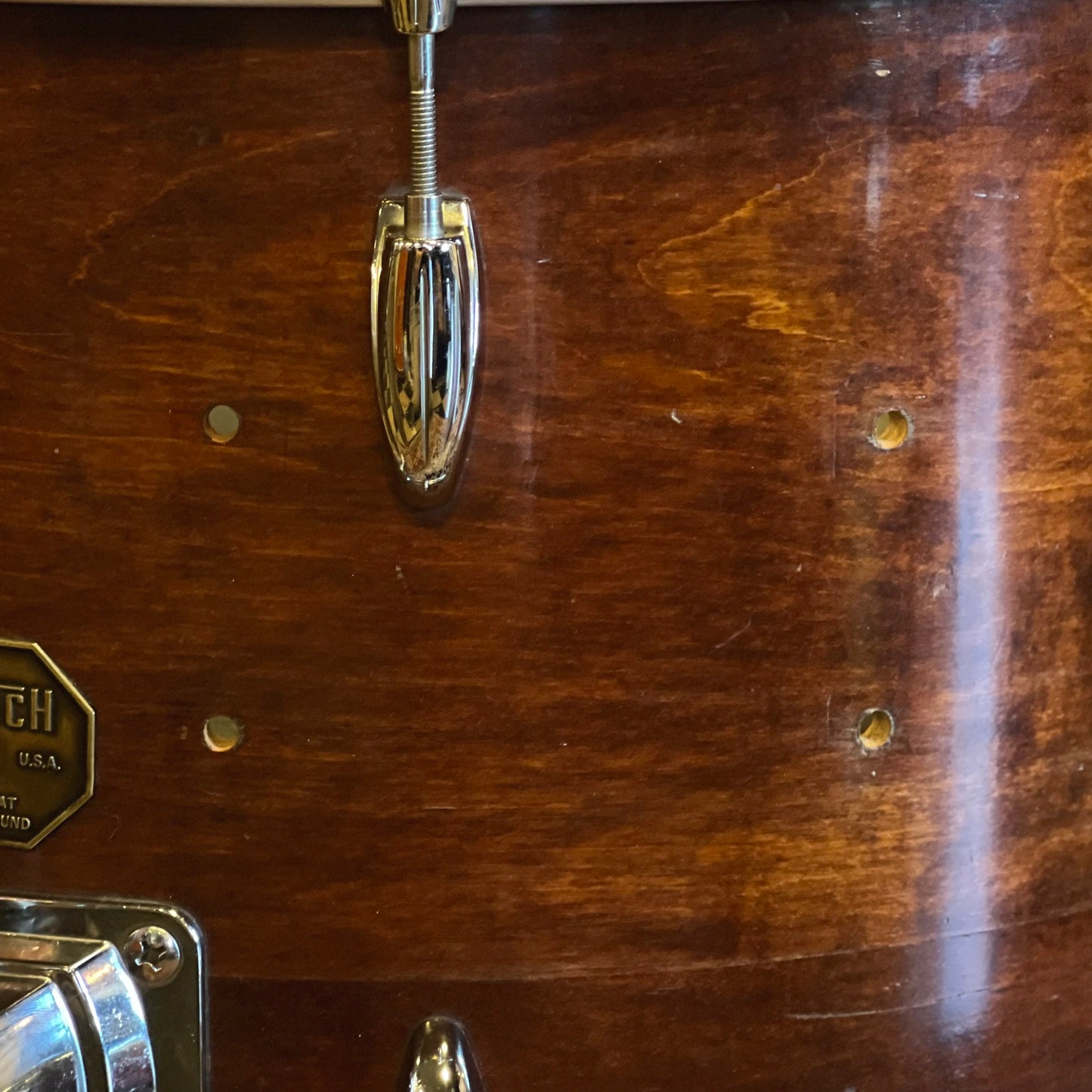 VINTAGE 1971-72 Gretsch Stop Sign Badge Drum Set in Walnut Gloss - 20/12/13/14