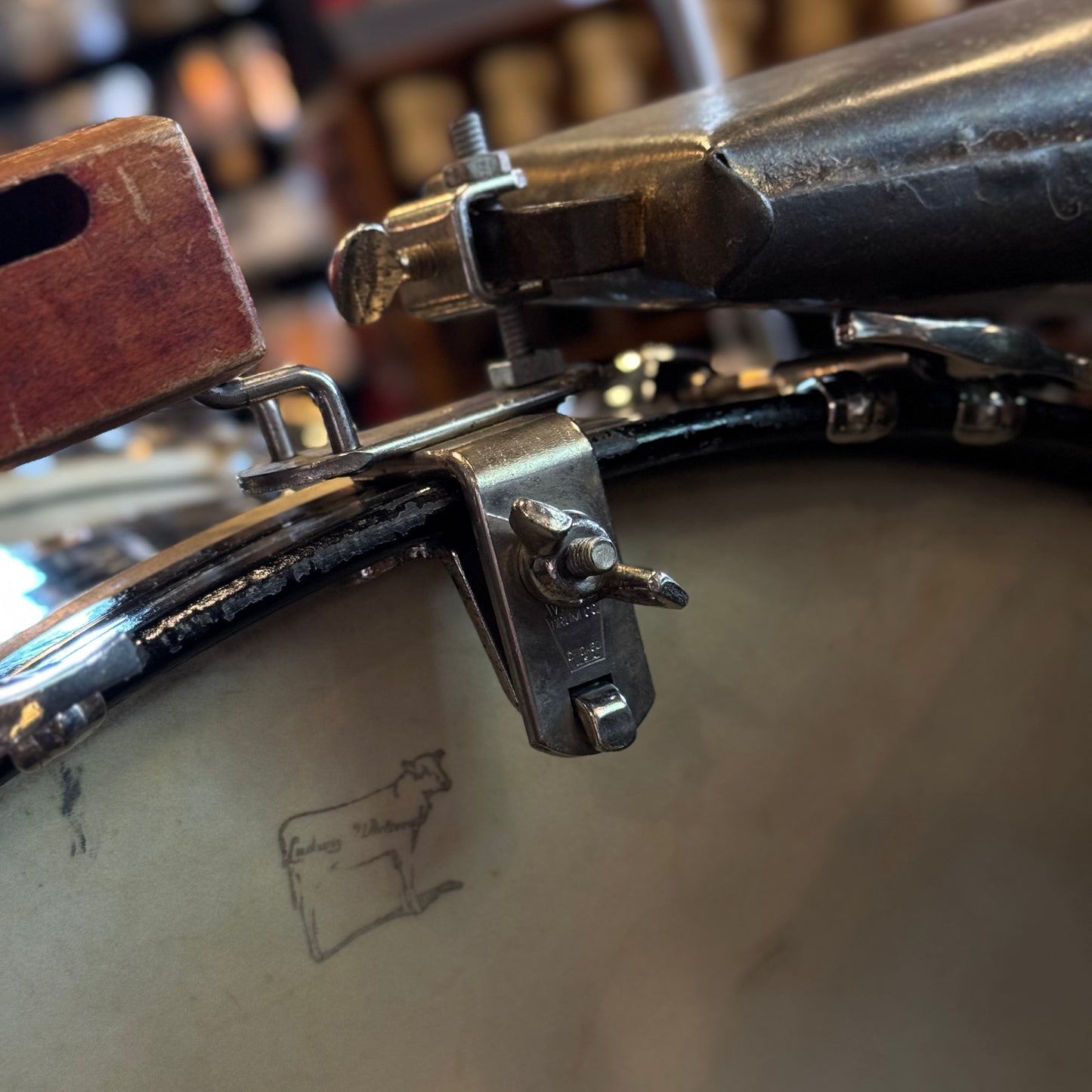 VINTAGE 1957-1958 Ludwig WFL Transition Era Drum Set in Black Diamond Pearl - 14x24, 9x13, 16x16, 5x14