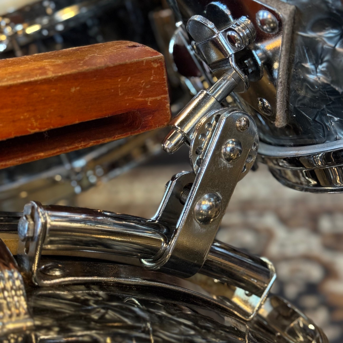 VINTAGE 1957-1958 Ludwig WFL Transition Era Drum Set in Black Diamond Pearl - 14x24, 9x13, 16x16, 5x14