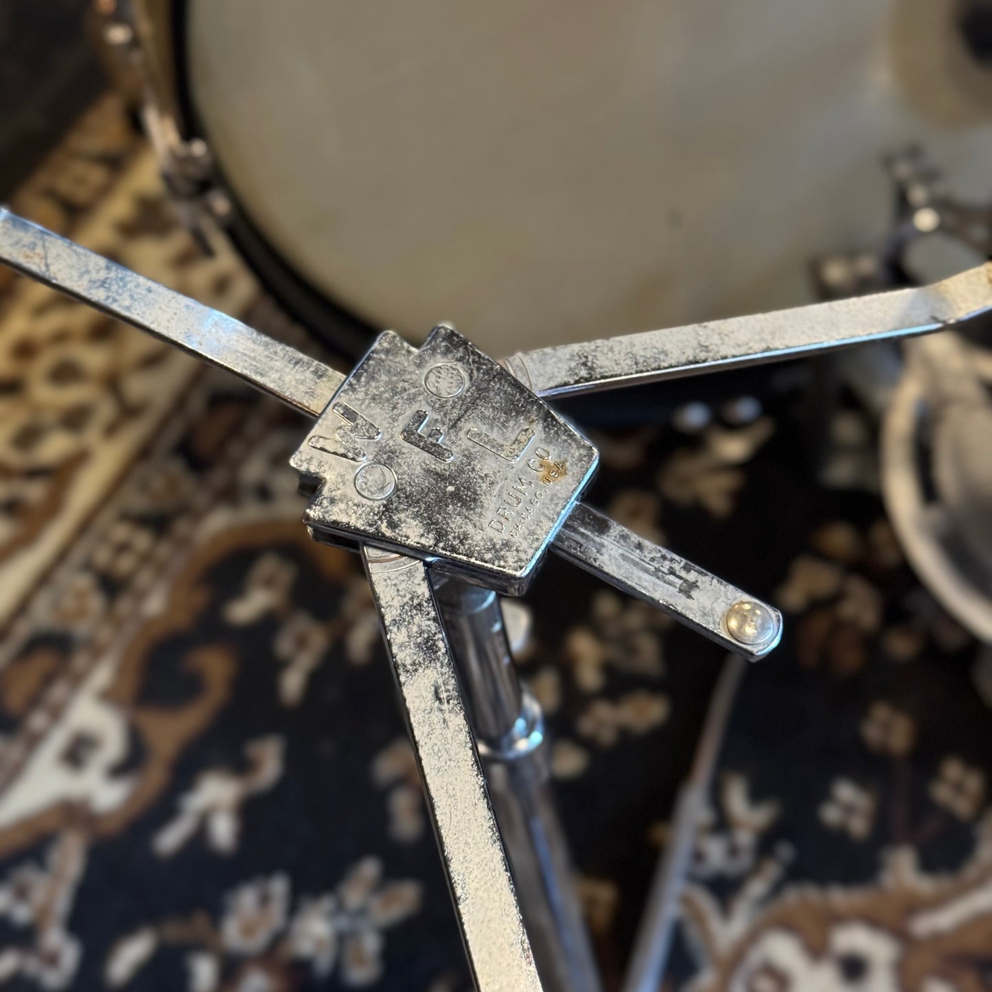 VINTAGE 1957-1958 Ludwig WFL Transition Era Drum Set in Black Diamond Pearl - 14x24, 9x13, 16x16, 5x14