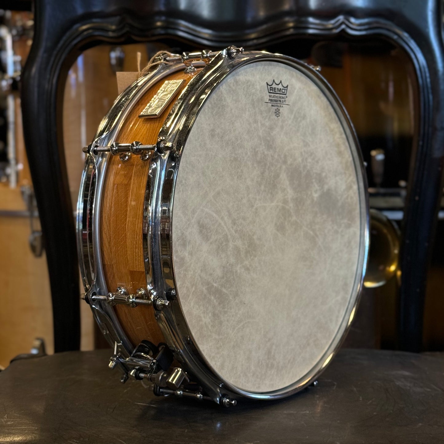 USED Greg Gaylord 3x13 Solo Segment Block Red Oak Snare Drum in Natural Gloss