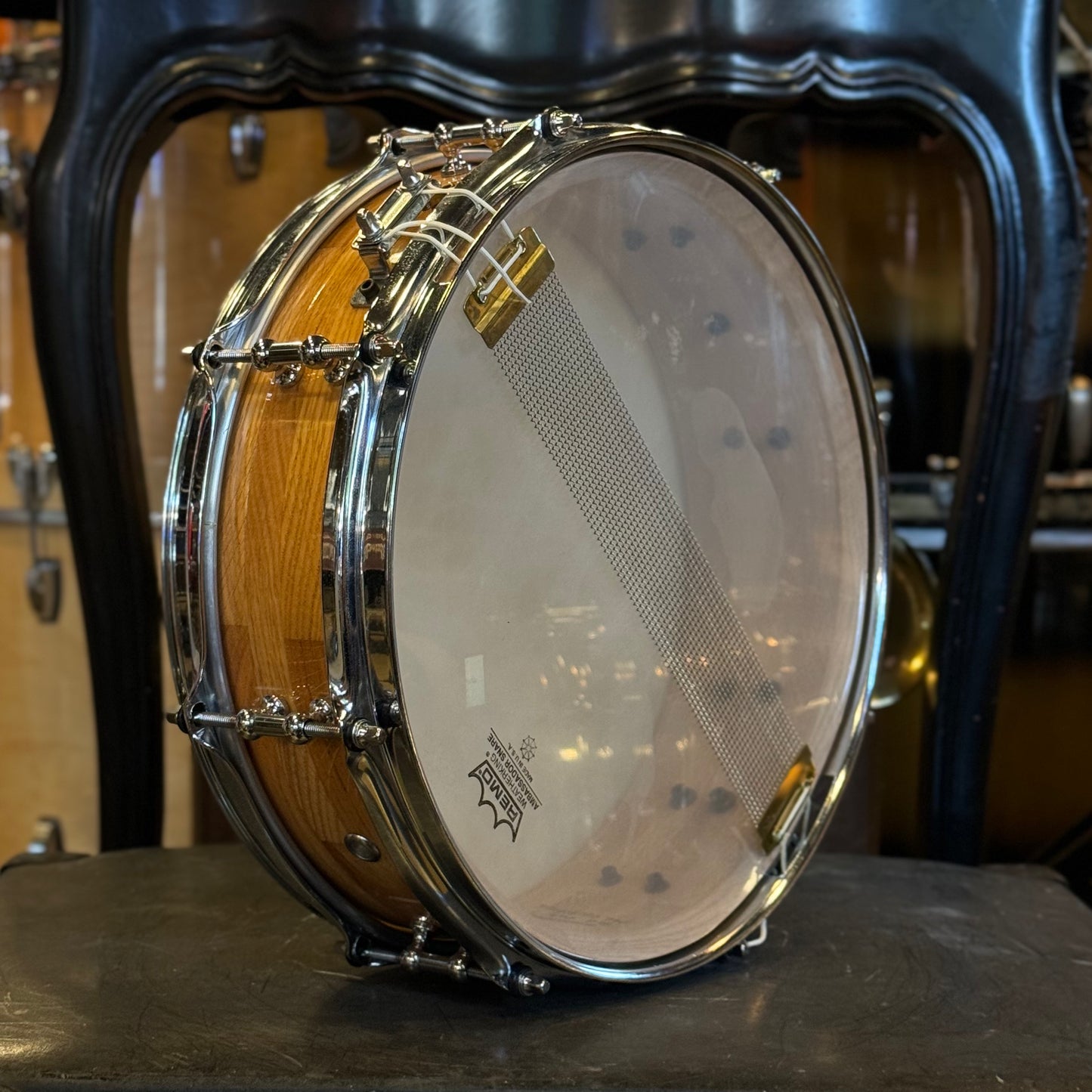 USED Greg Gaylord 3x13 Solo Segment Block Red Oak Snare Drum in Natural Gloss