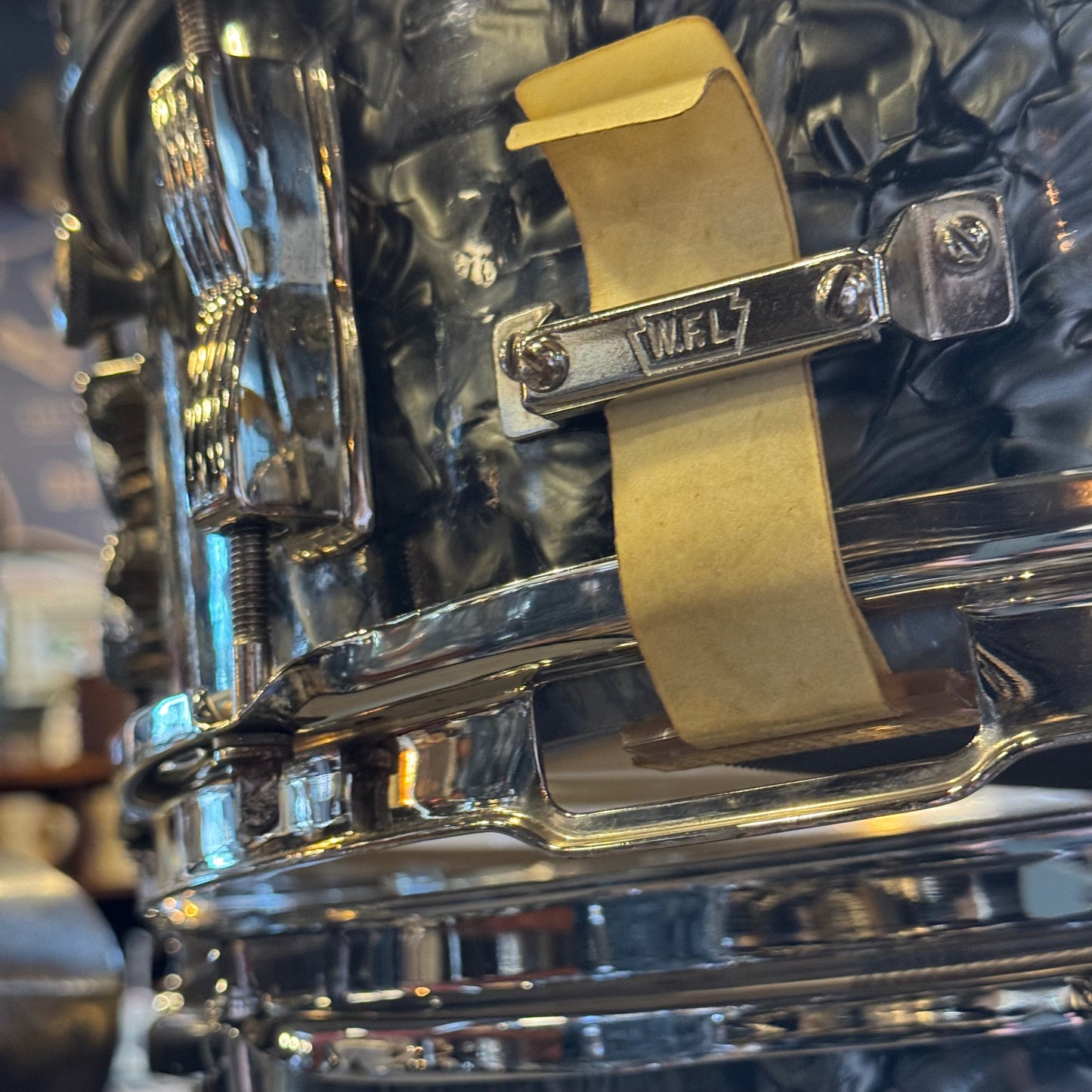 VINTAGE 1957-1958 Ludwig WFL Transition Era Drum Set in Black Diamond Pearl - 14x24, 9x13, 16x16, 5x14