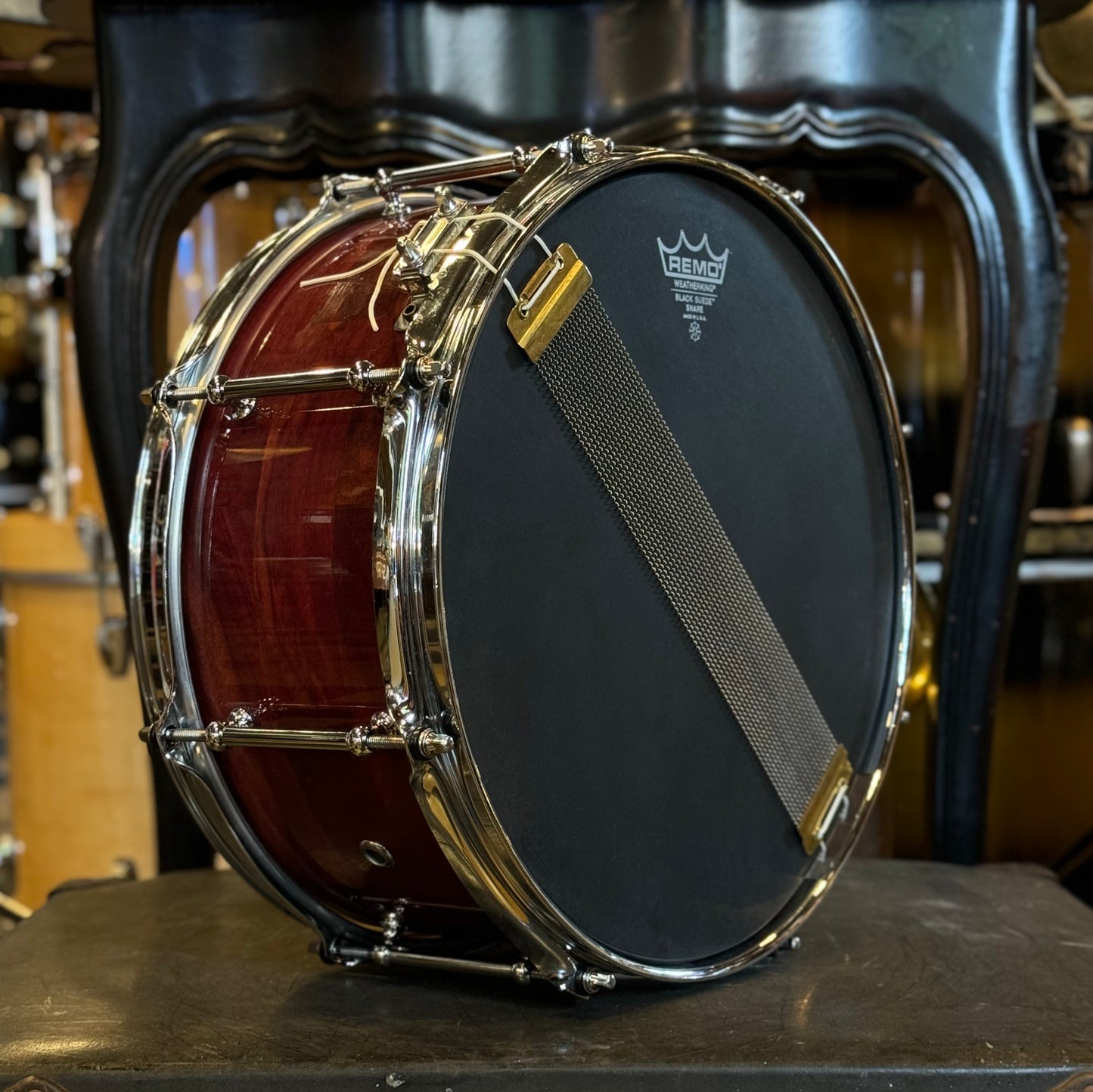 USED Greg Gaylord 5x13 Solo Segment Block Purpleheart Snare Drum in Natural Gloss