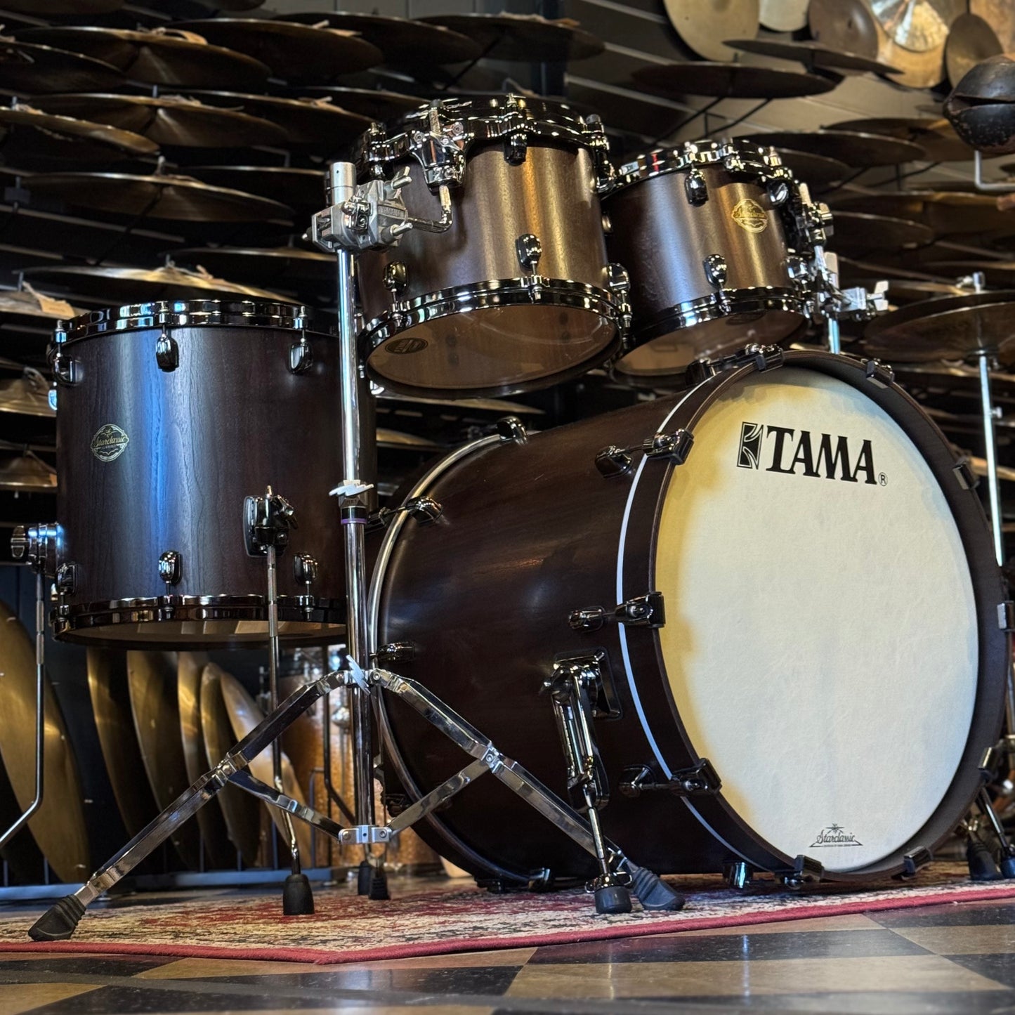 USED 2013 Tama Made in Japan Limited Edition Starclassic Walnut Select in Satin Walnut w/ Black Nickel HW - 18x22, 8x10, 9x12, 14x16
