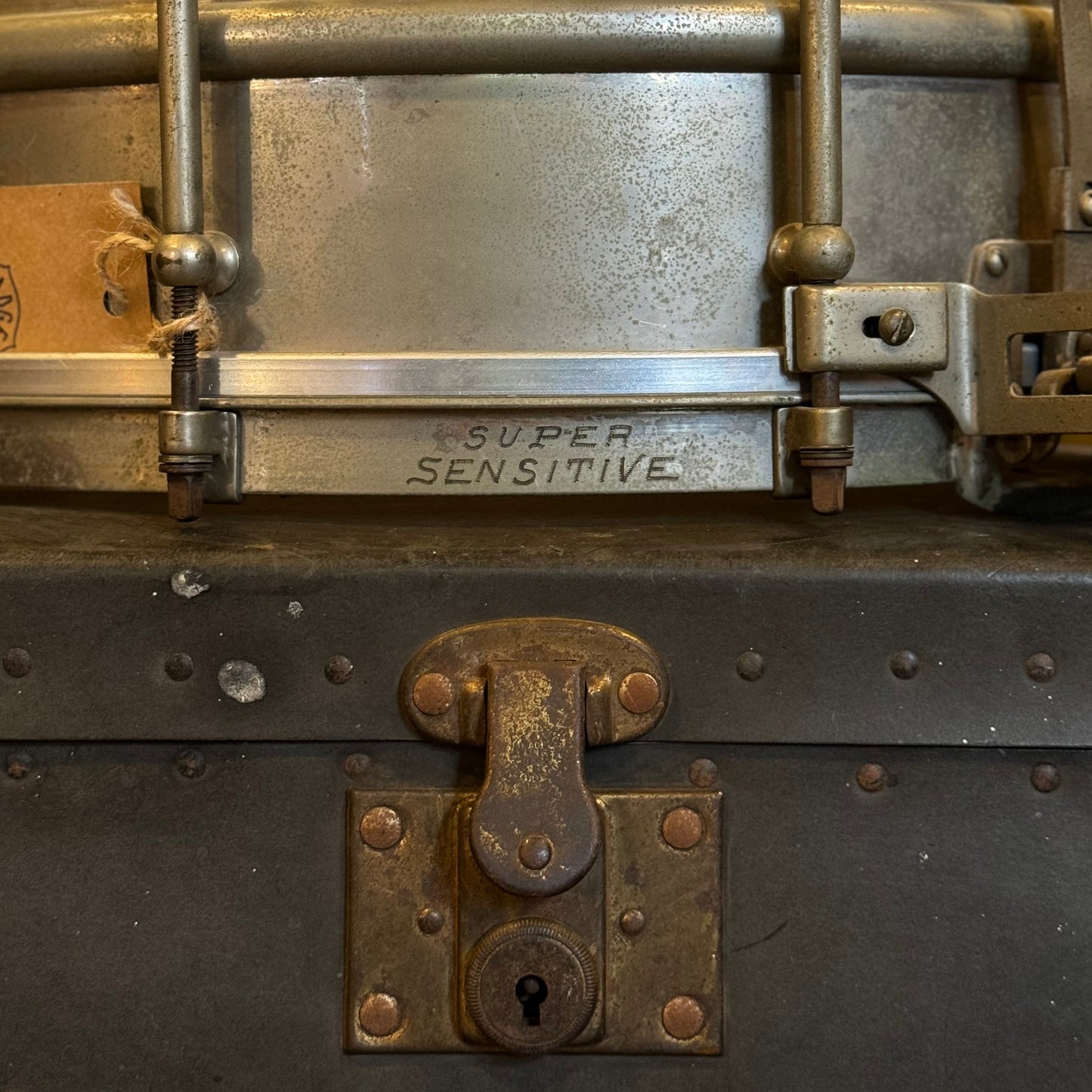 VINTAGE 1920's Ludwig 6.5x15 Super Sensitive Model Nickel over Brass Snare Drum