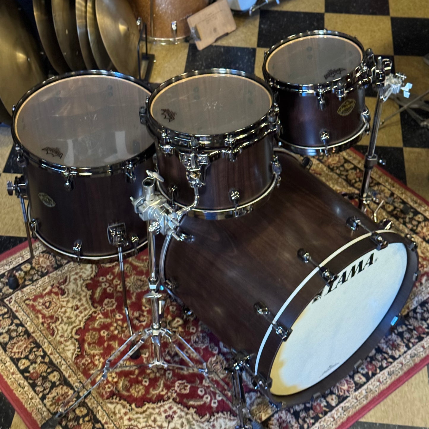 USED 2013 Tama Made in Japan Limited Edition Starclassic Walnut Select in Satin Walnut w/ Black Nickel HW - 18x22, 8x10, 9x12, 14x16