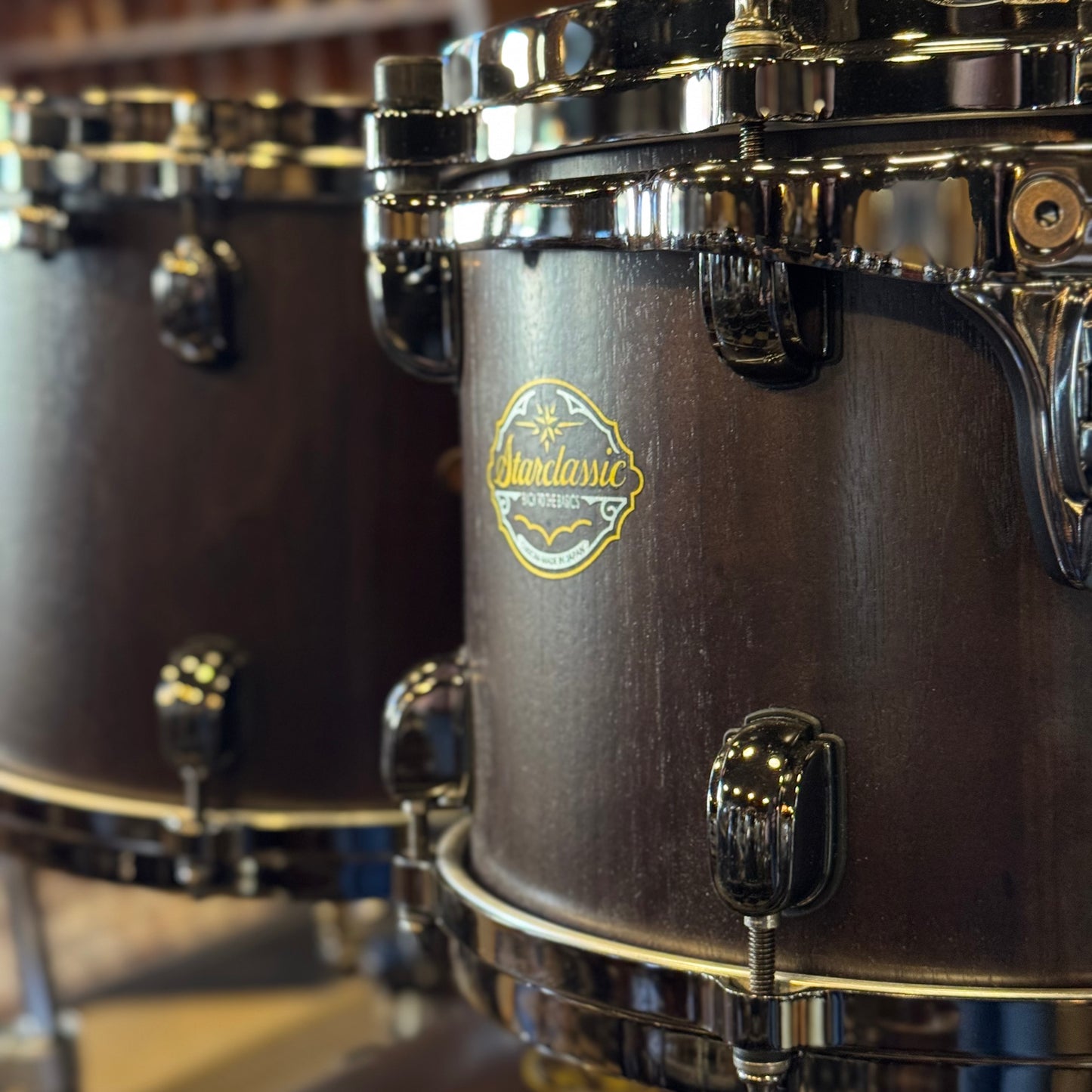 USED 2013 Tama Made in Japan Limited Edition Starclassic Walnut Select in Satin Walnut w/ Black Nickel HW - 18x22, 8x10, 9x12, 14x16