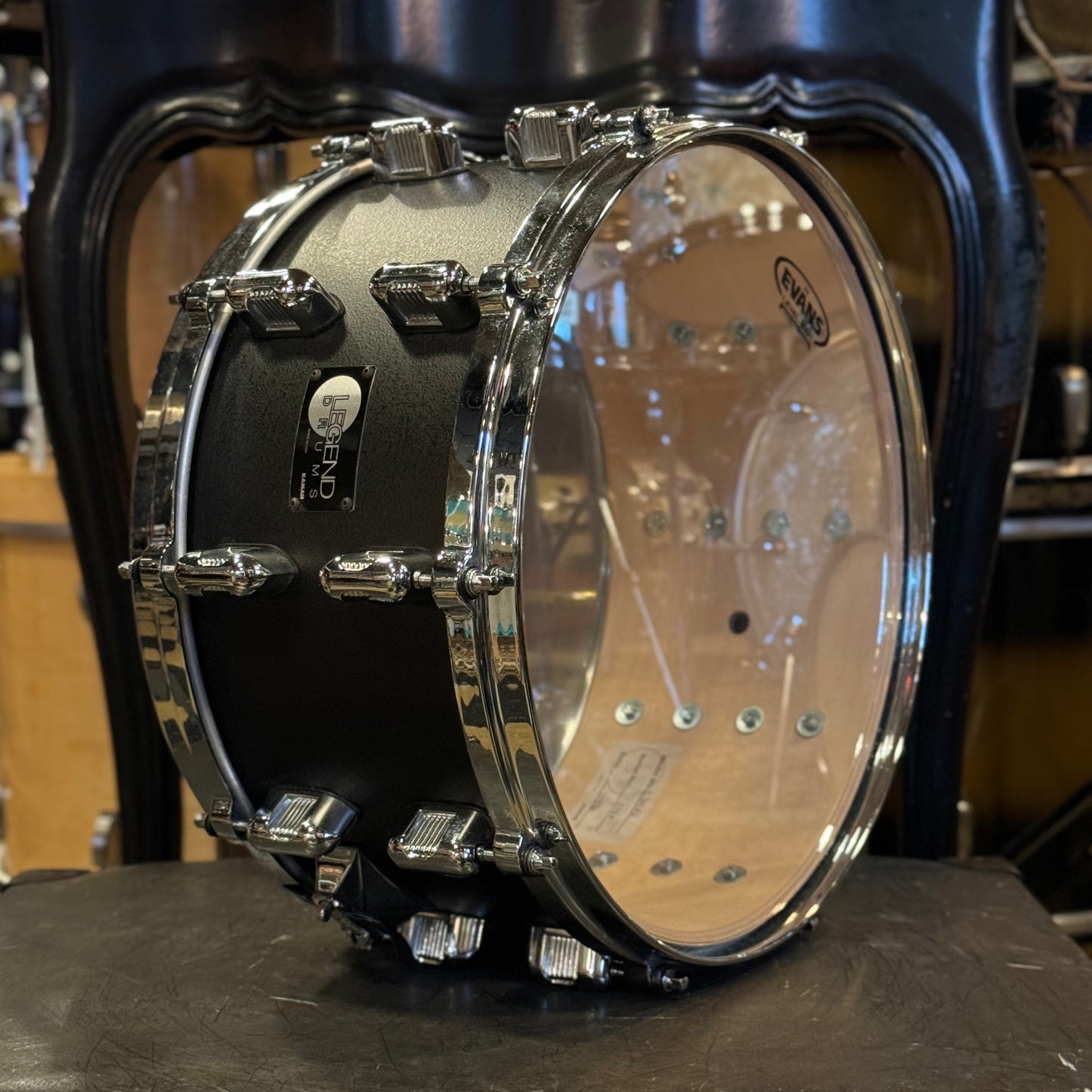 USED Kaman Legend 6x14 Snare Drum in Flat Black