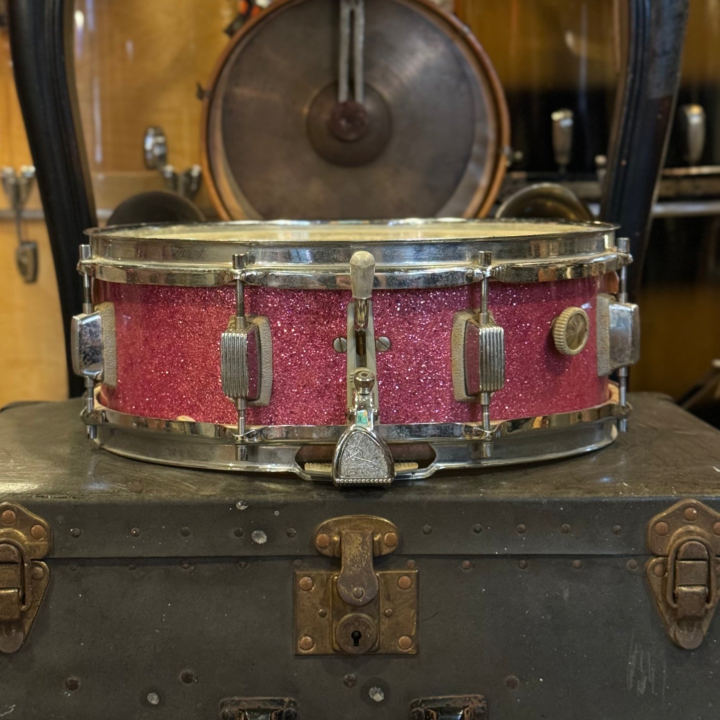 VINTAGE 1960's Trixon 5x14 Snare Drum in Pink Sparkle