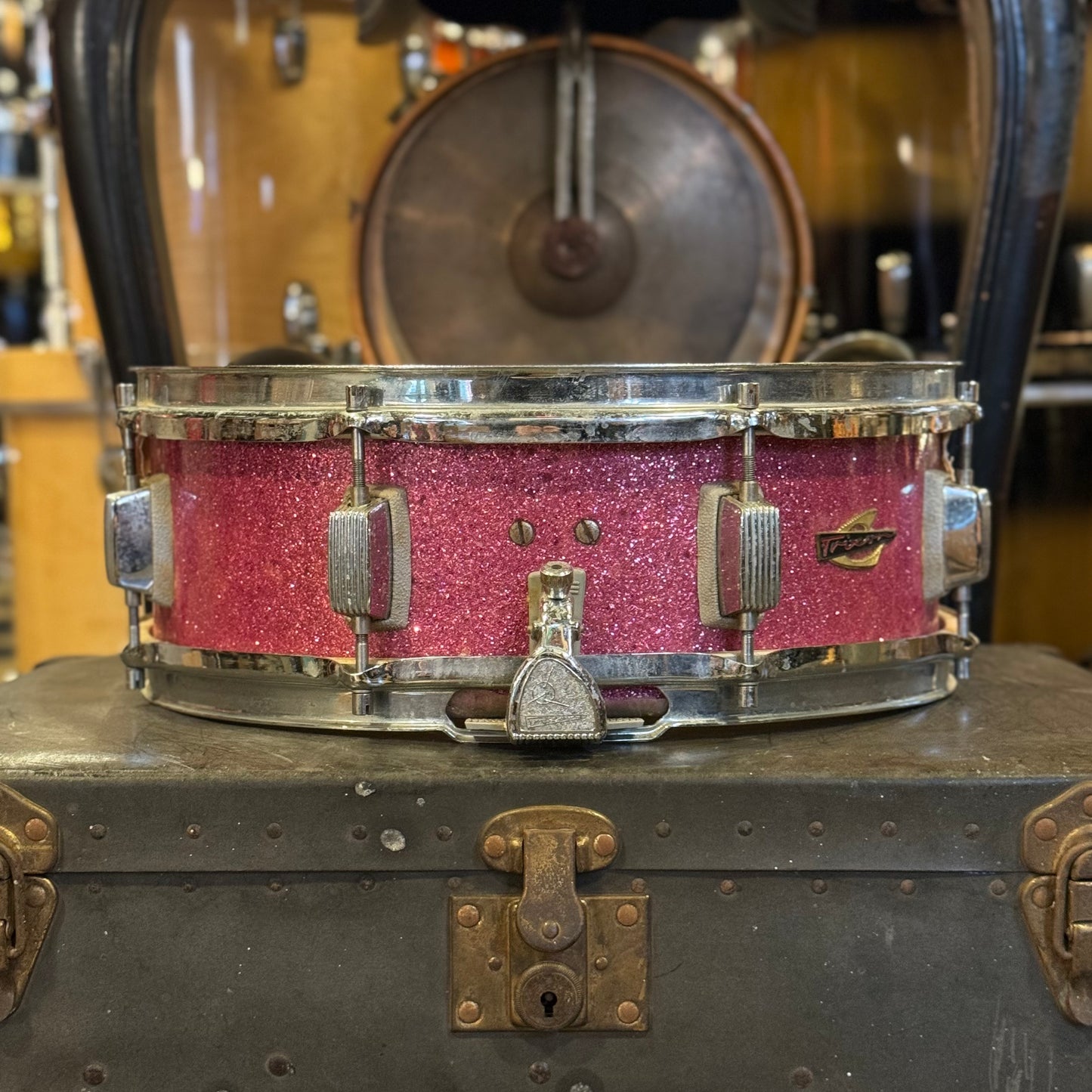 VINTAGE 1960's Trixon 5x14 Snare Drum in Pink Sparkle