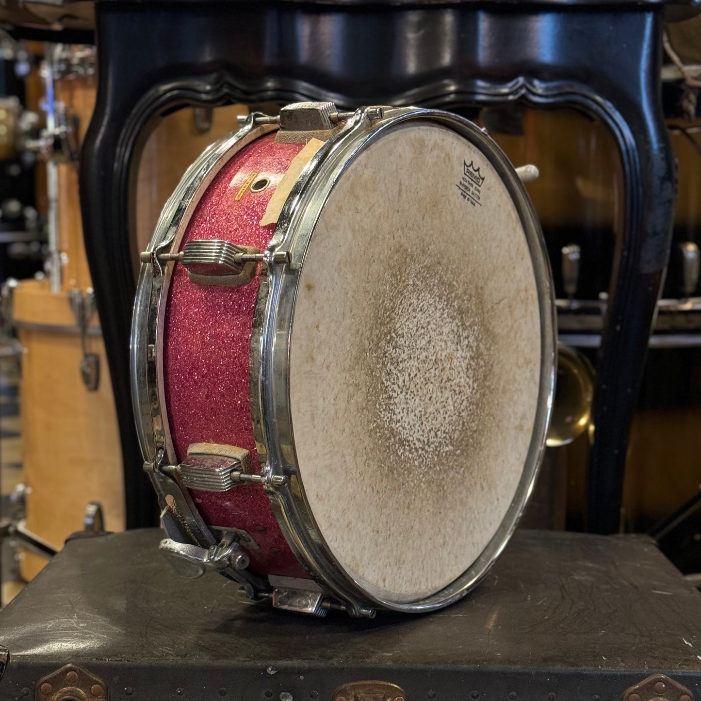 VINTAGE 1960's Trixon 5x14 Snare Drum in Pink Sparkle