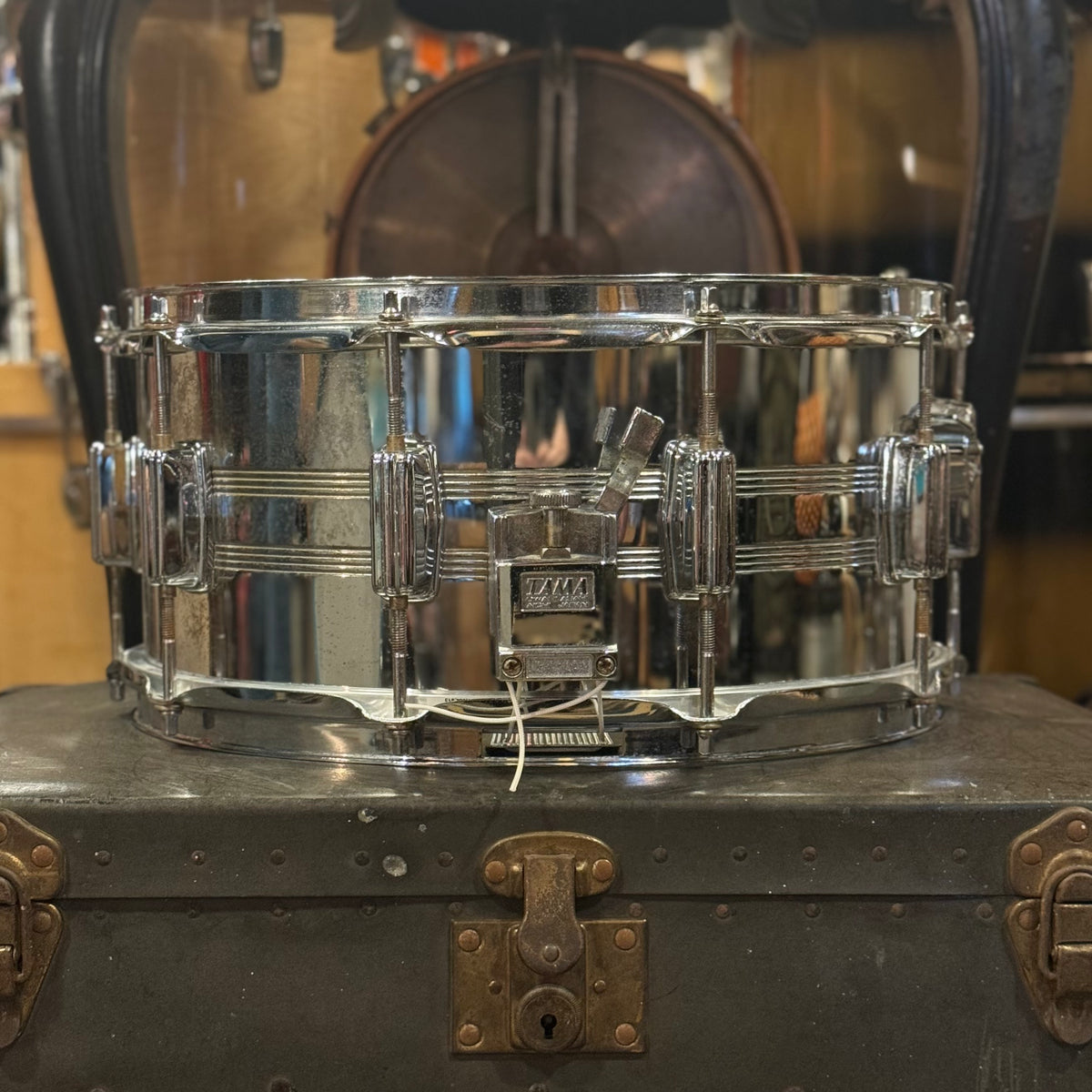 VINTAGE 1980's Tama 6.5x14 Imperialstar Steel Snare Drum Badges Drum Shop