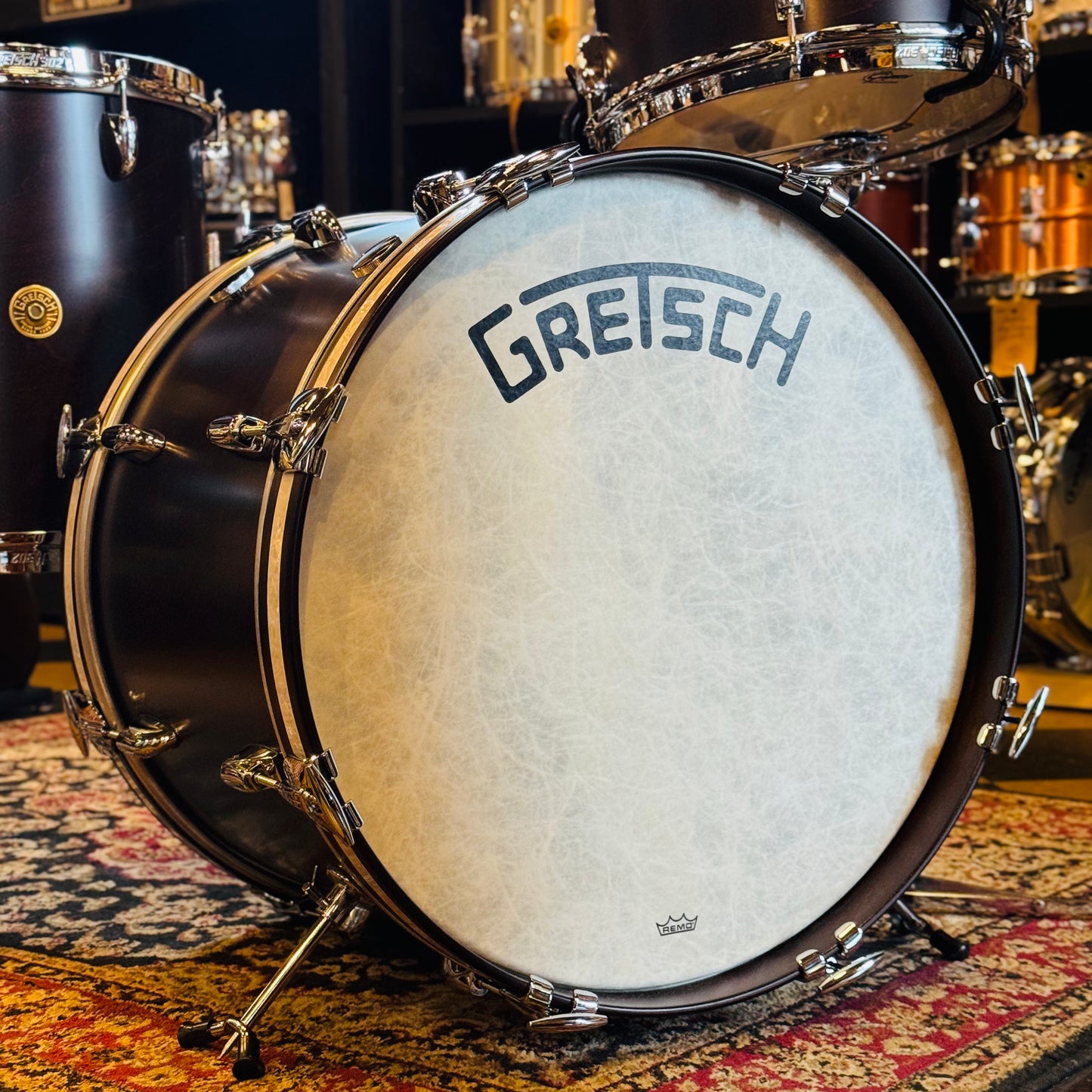 NEW Gretsch Broadkaster in Satin Antique Maple w/ Vintage Marine Pearl Hoop Inlay - 14x20, 8x12, 14x14
