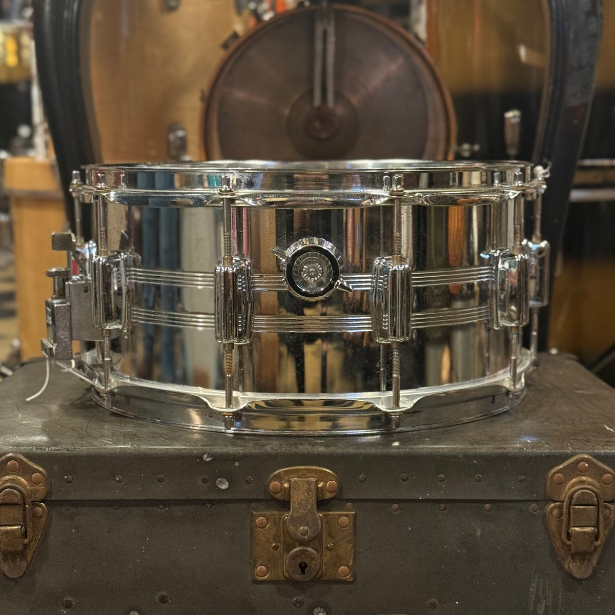 VINTAGE 1980's Tama 6.5x14 Imperialstar Steel Snare Drum Badges Drum Shop