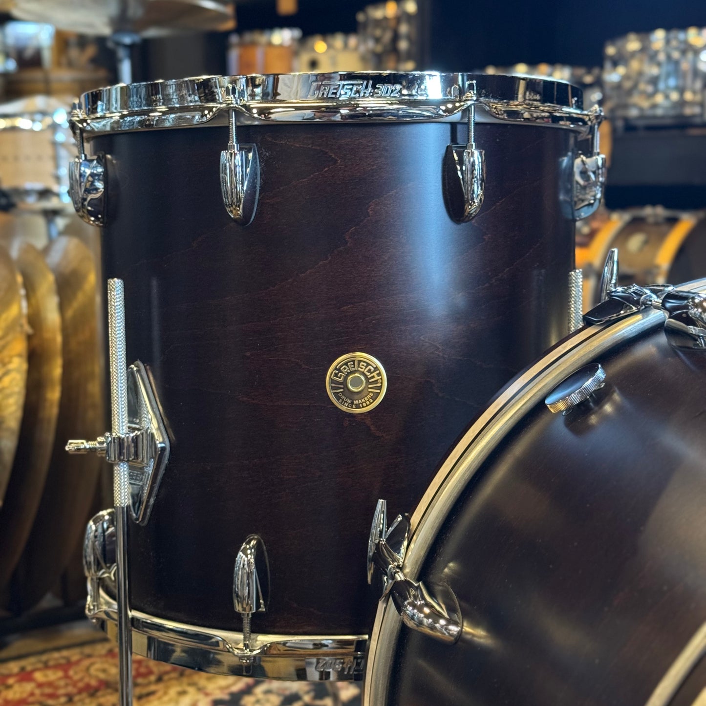 NEW Gretsch Broadkaster in Satin Antique Maple w/ Vintage Marine Pearl Hoop Inlay - 14x20, 8x12, 14x14