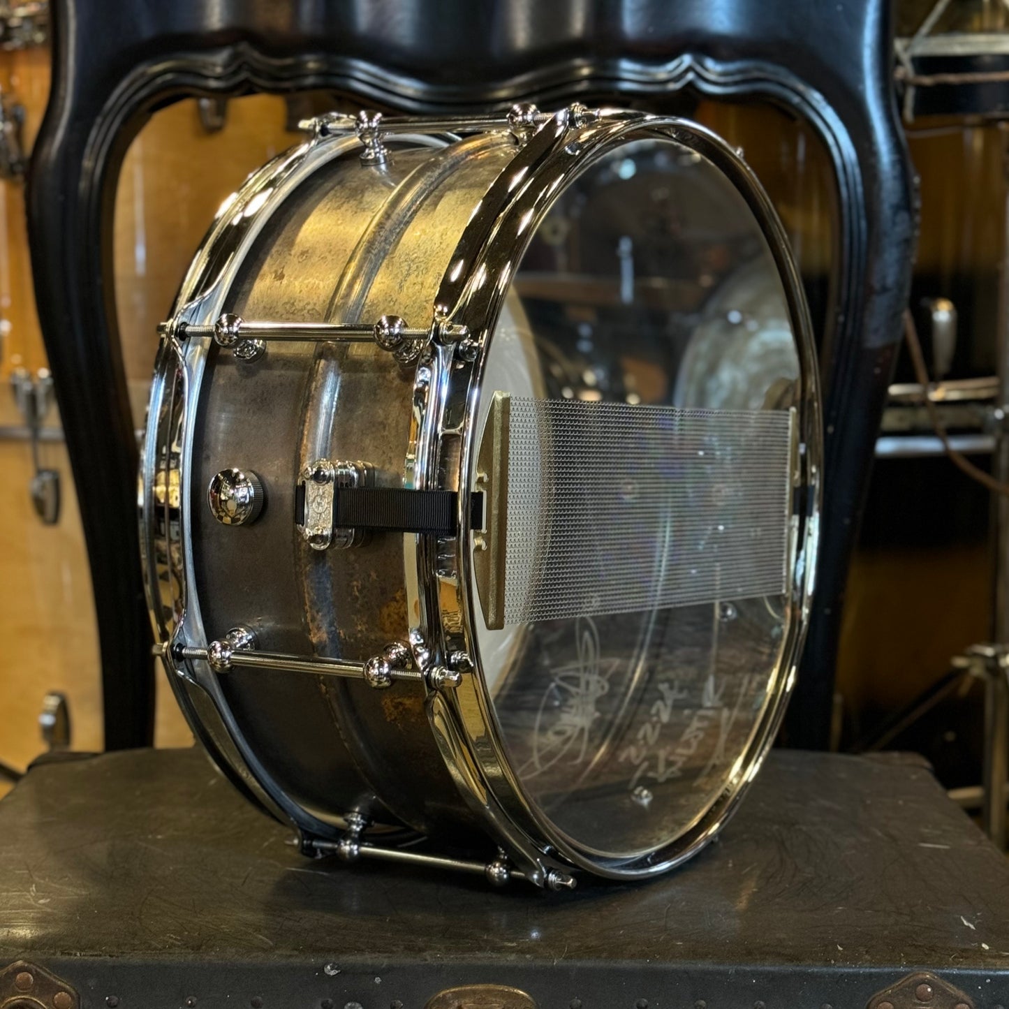 NEW Dunnett 6.5x14 Model 2N Antique Brass Snare Drum