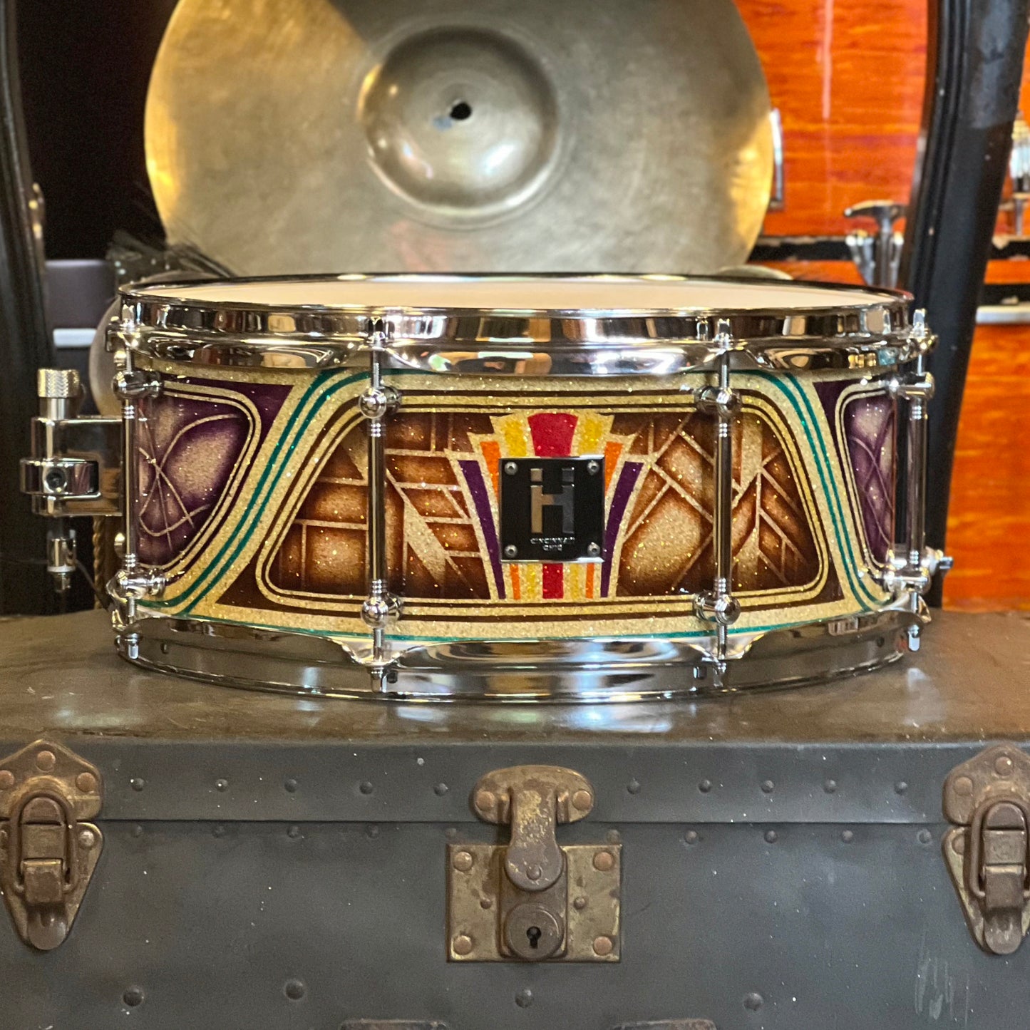 NEW Handshake Drums 6x14 Maple Stave Snare Drum in Art Deco Glass Lacquer