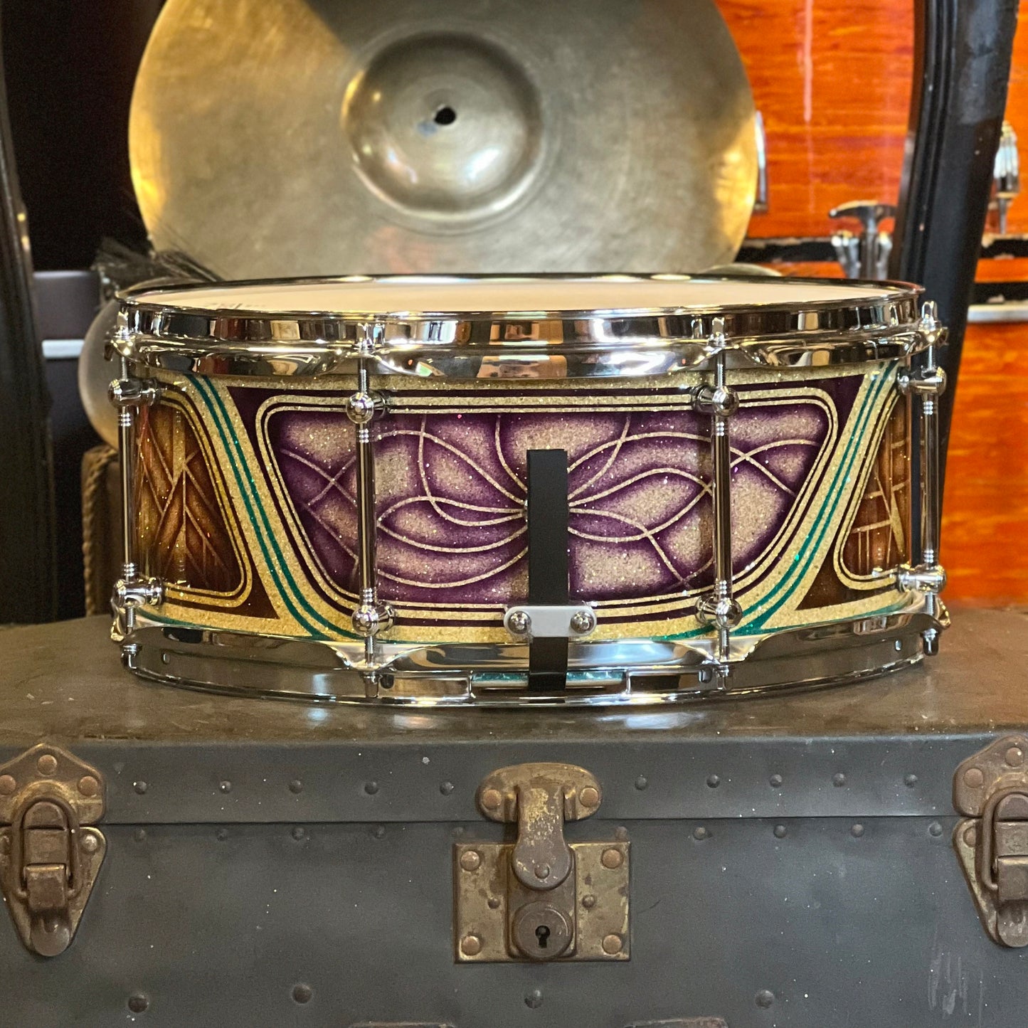 NEW Handshake Drums 6x14 Maple Stave Snare Drum in Art Deco Glass Lacquer