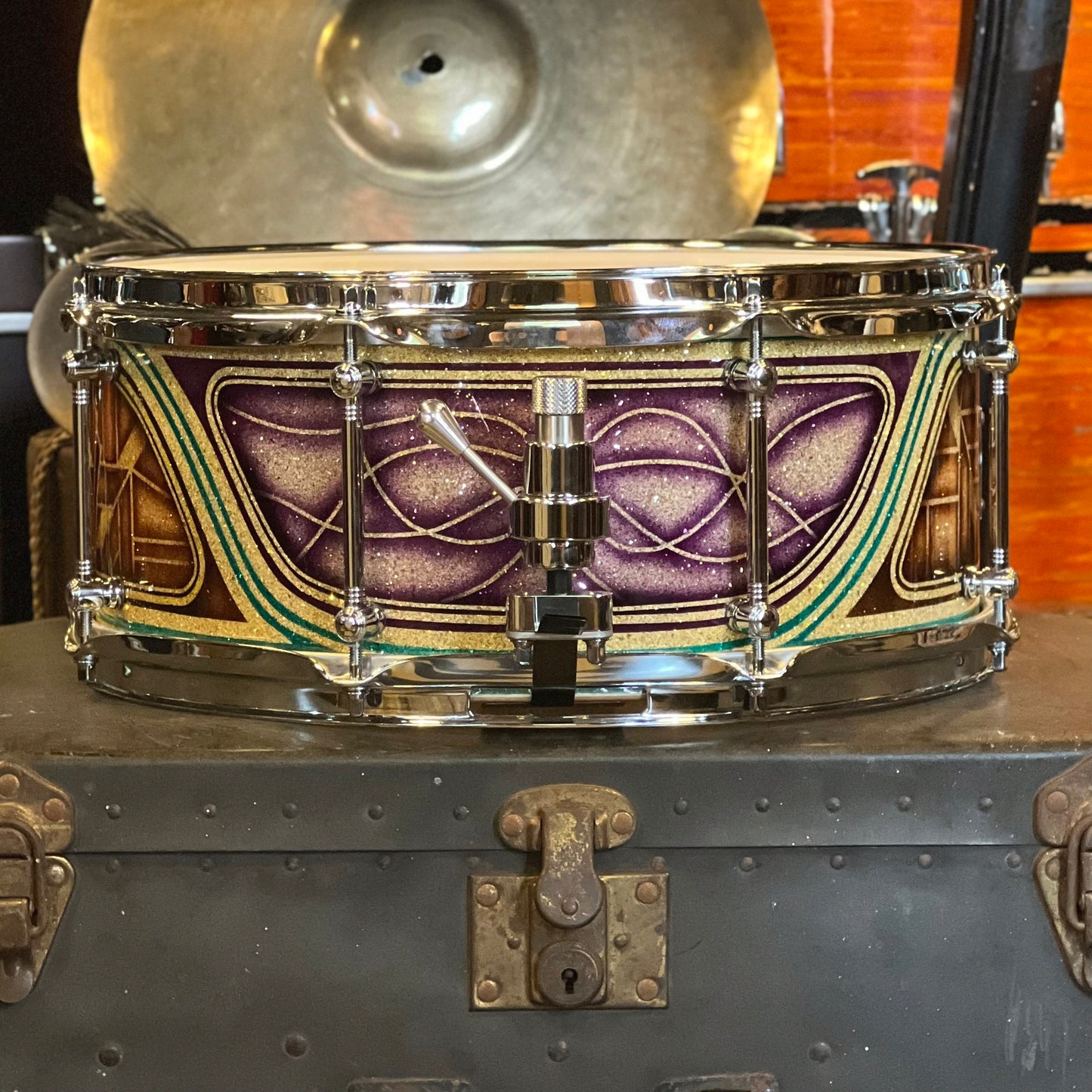 NEW Handshake Drums 6x14 Maple Stave Snare Drum in Art Deco Glass Lacquer