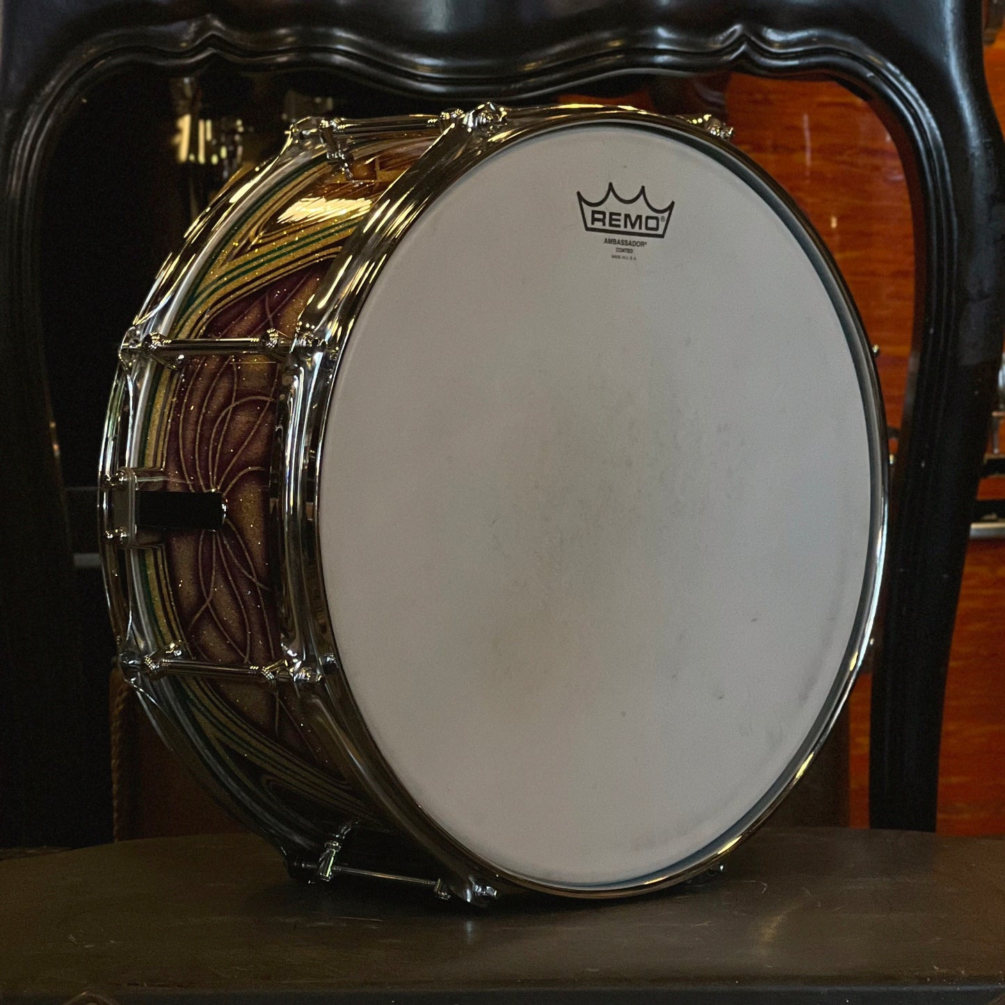 NEW Handshake Drums 6x14 Maple Stave Snare Drum in Art Deco Glass Lacquer