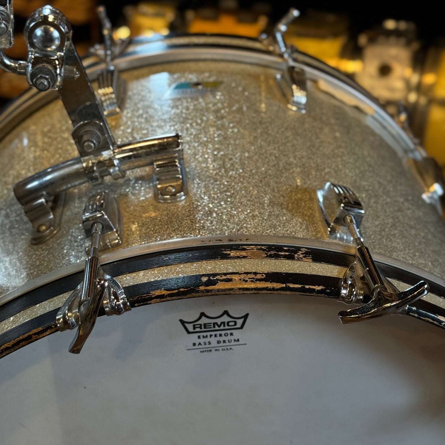 VINTAGE 1970's Ludwig Classic Outfit in Silver Sparkle - 14x22, 9x13, 16x16