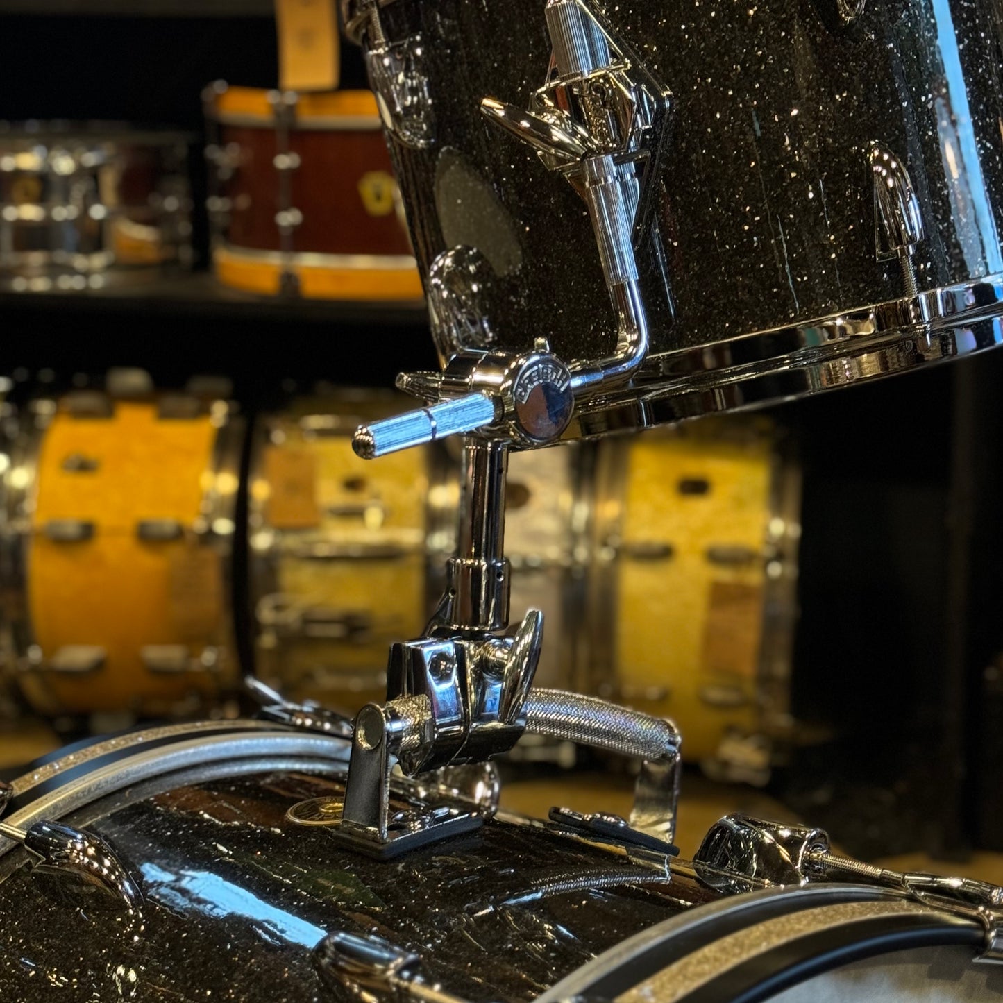 NEW Gretsch USA Custom in Twilight Glass Glitter w/ Silver Glass Bass Drum Hoop Inlay - 14x18, 8x12, 14x14