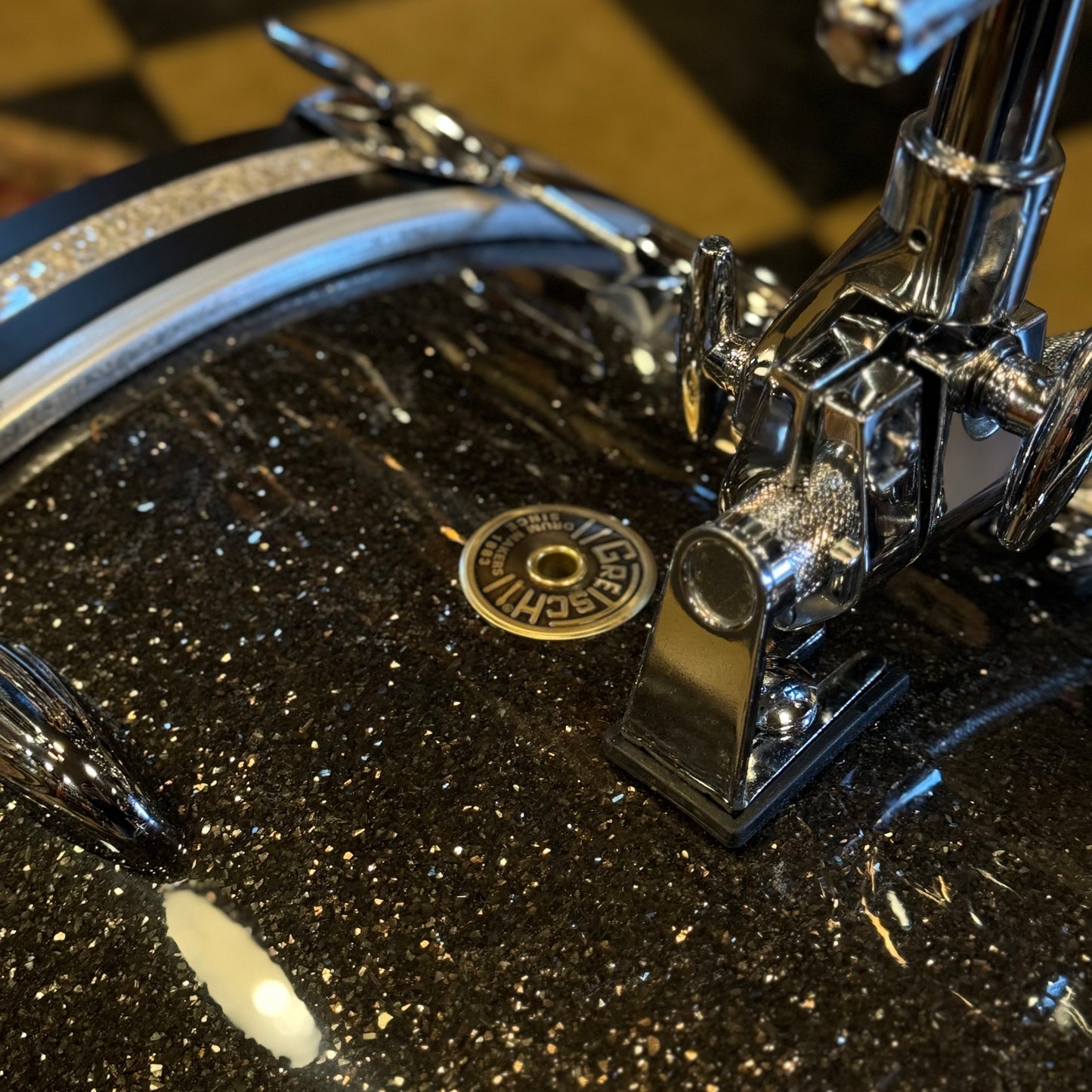 NEW Gretsch USA Custom in Twilight Glass Glitter w/ Silver Glass Bass Drum Hoop Inlay - 14x18, 8x12, 14x14