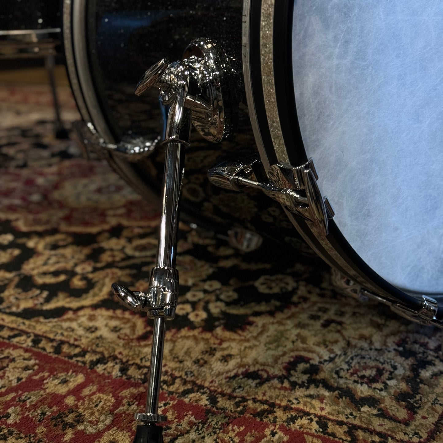 NEW Gretsch USA Custom in Twilight Glass Glitter w/ Silver Glass Bass Drum Hoop Inlay - 14x18, 8x12, 14x14