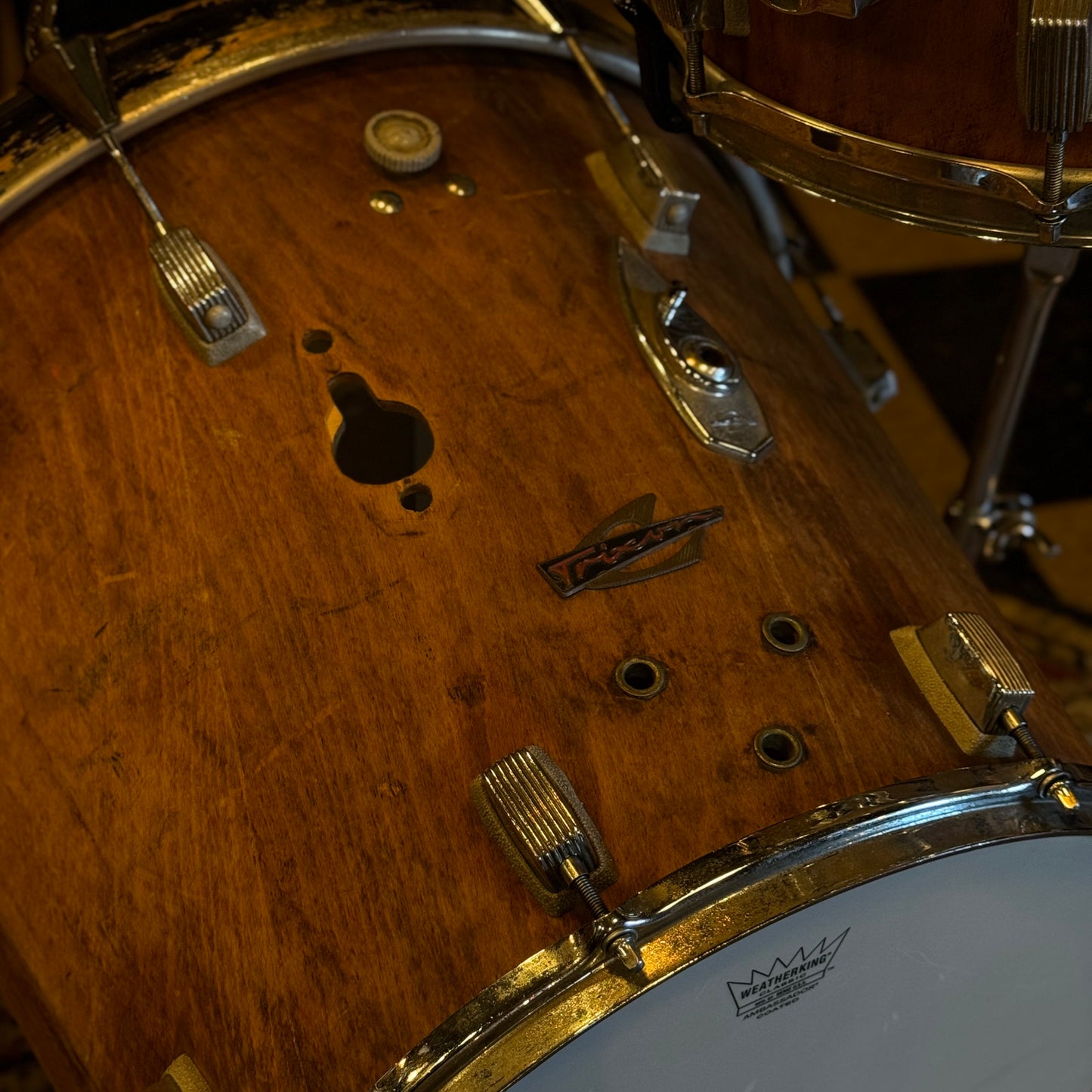 VINTAGE 1970's Trixon Conical Drum Set in Natural Stripped Wood
