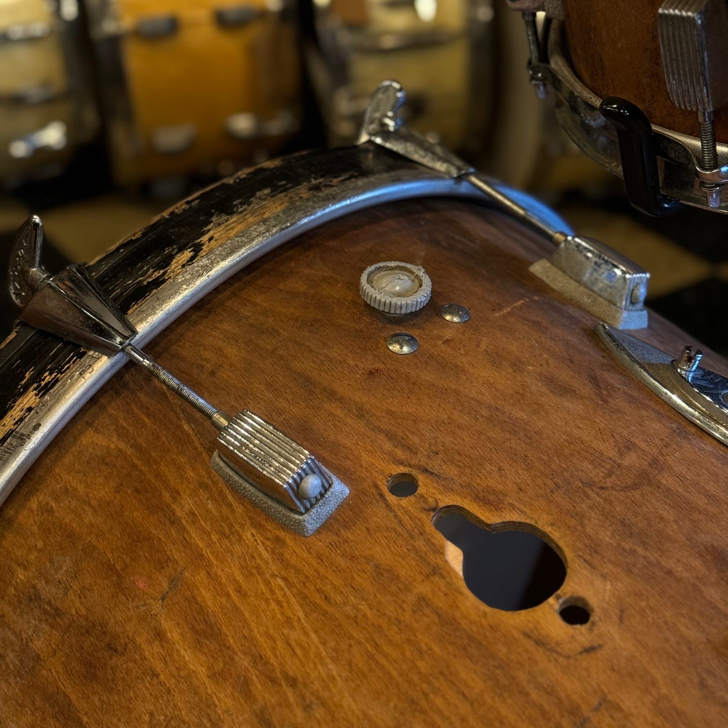VINTAGE 1970's Trixon Conical Drum Set in Natural Stripped Wood
