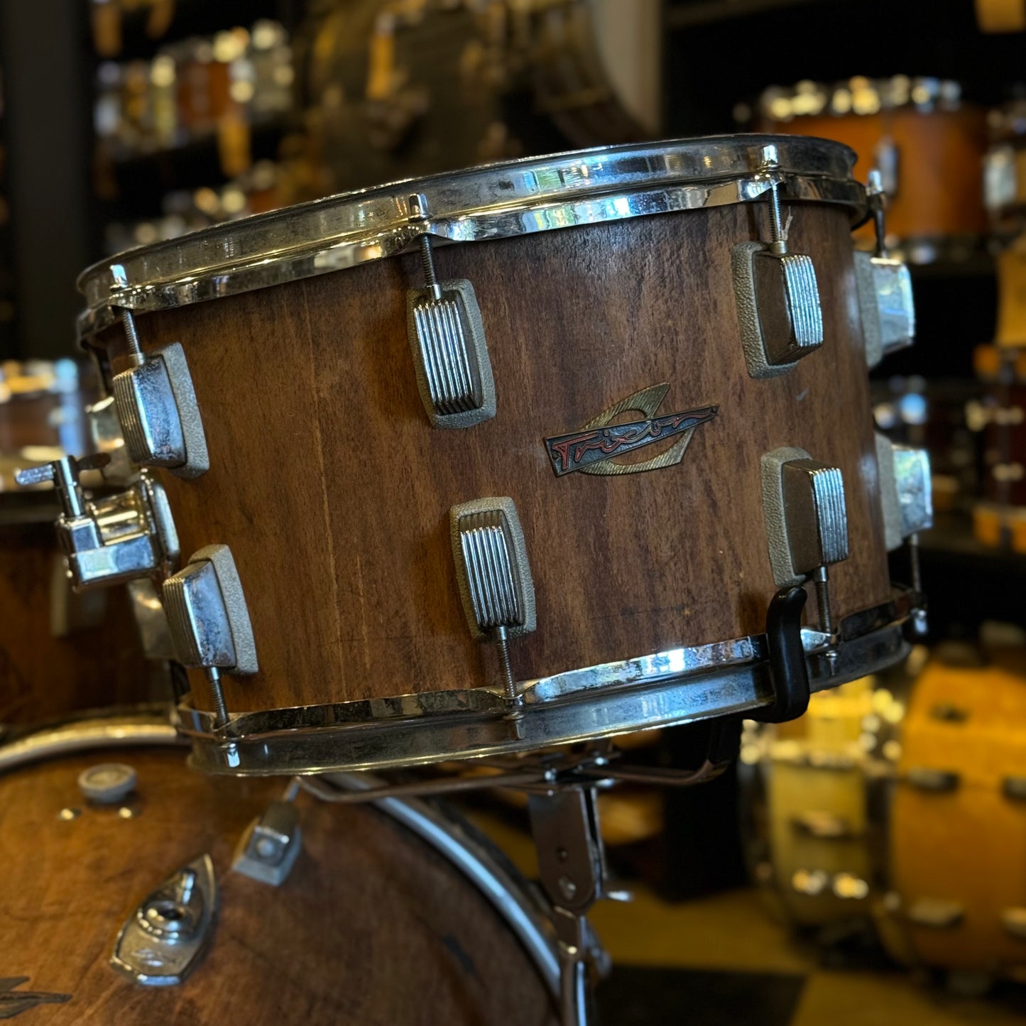 VINTAGE 1970's Trixon Conical Drum Set in Natural Stripped Wood