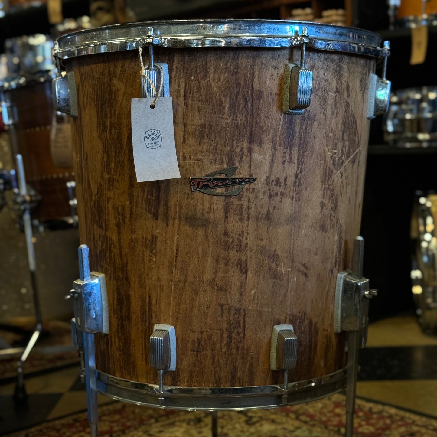 VINTAGE 1970's Trixon Conical Drum Set in Natural Stripped Wood