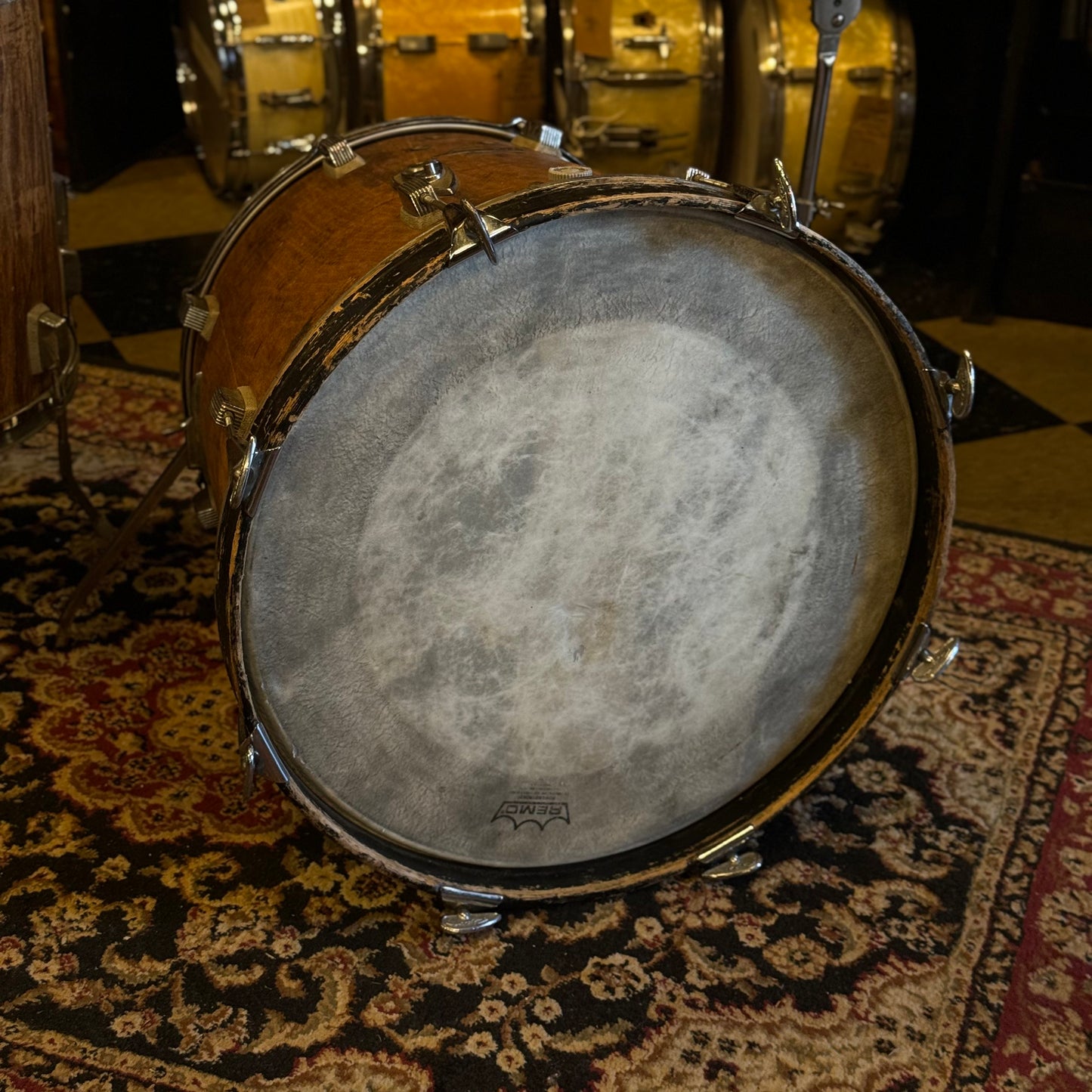 VINTAGE 1970's Trixon Conical Drum Set in Natural Stripped Wood