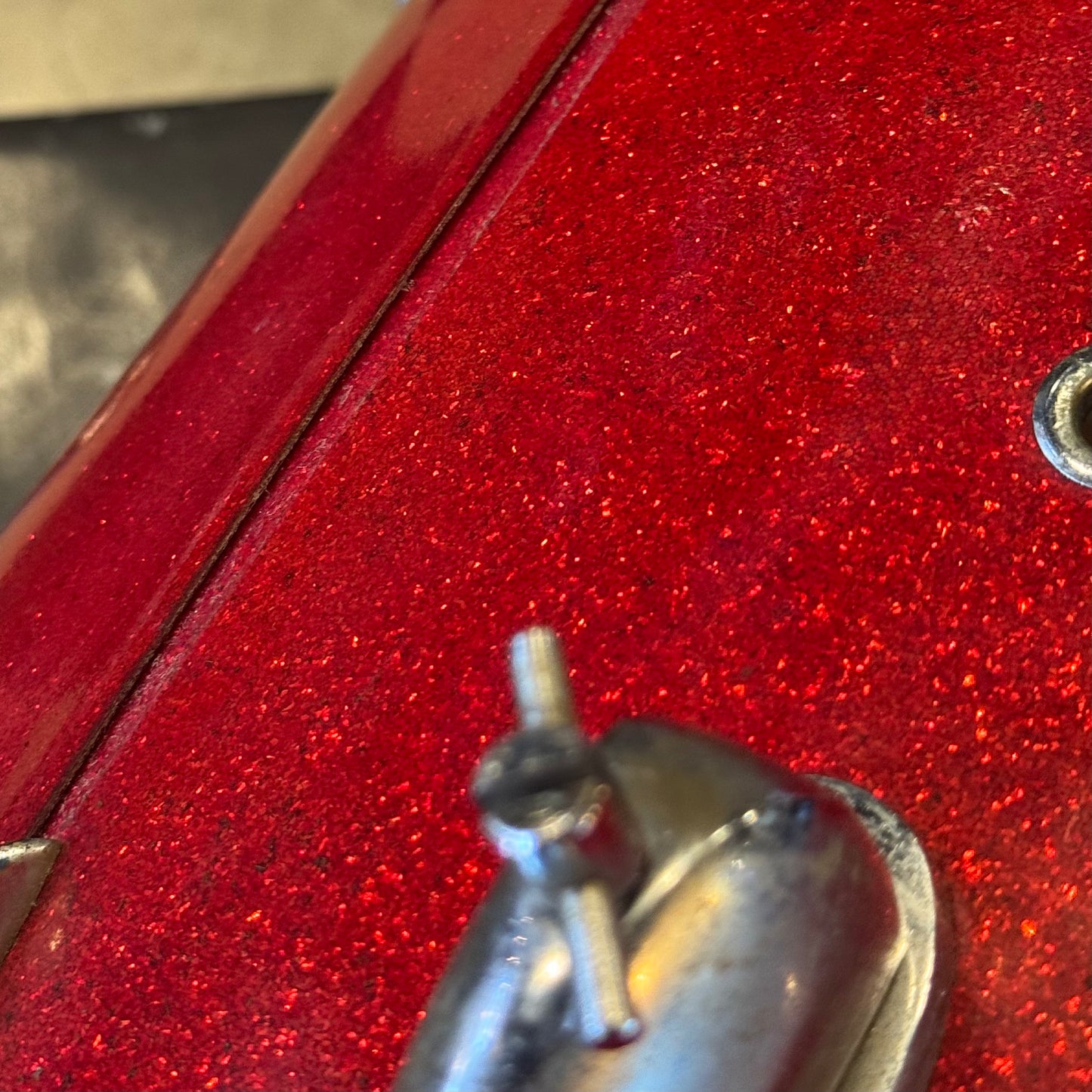 VINTAGE 1950's 16x16 Sonor Teardrop Floor Tom in Red Sparkle