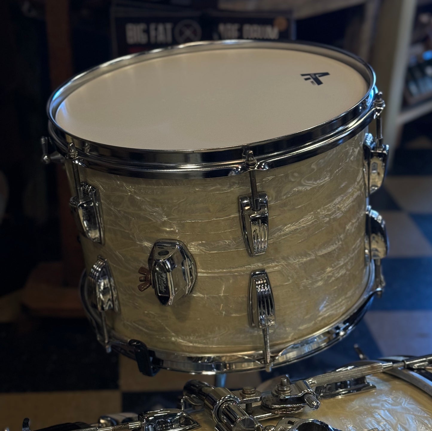 VINTAGE 1960's Ludwig Classic Outfit in White Marine Pearl - 14x22, 9x13, 16x16