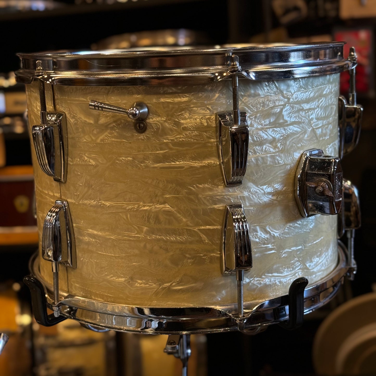VINTAGE 1960's Ludwig Classic Outfit in White Marine Pearl - 14x22, 9x13, 16x16