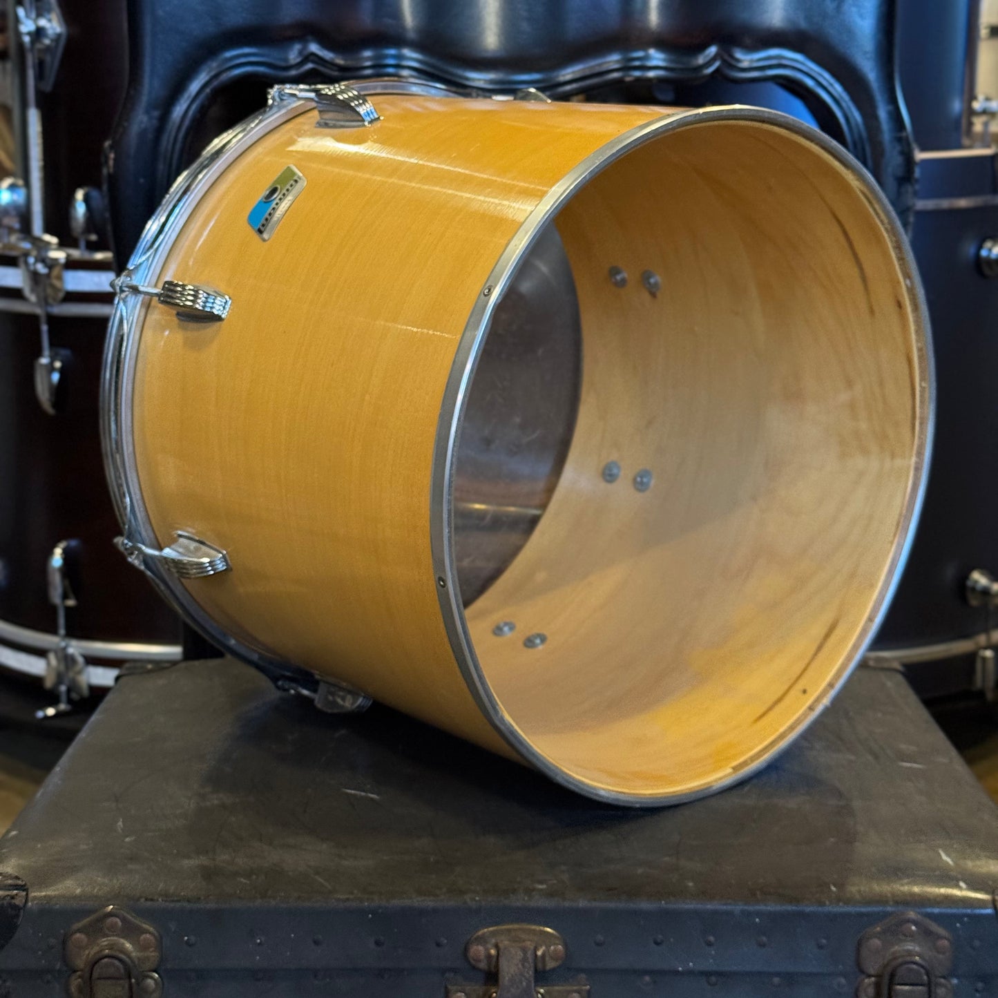 VINTAGE 1970's Ludwig Blue & Olive Badge 13x15 Concert Tom in Thermogloss