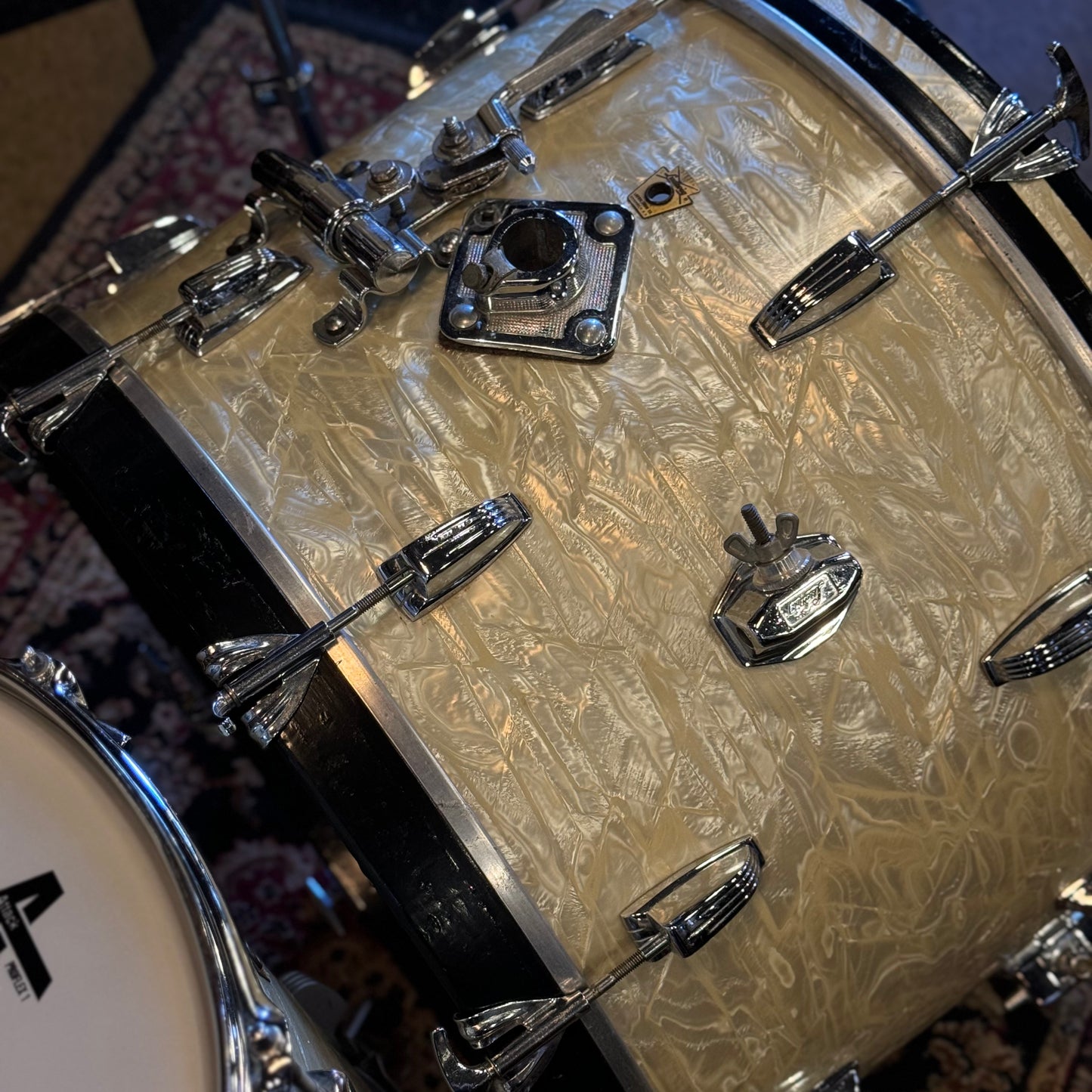 VINTAGE 1960's Ludwig Classic Outfit in White Marine Pearl - 14x22, 9x13, 16x16