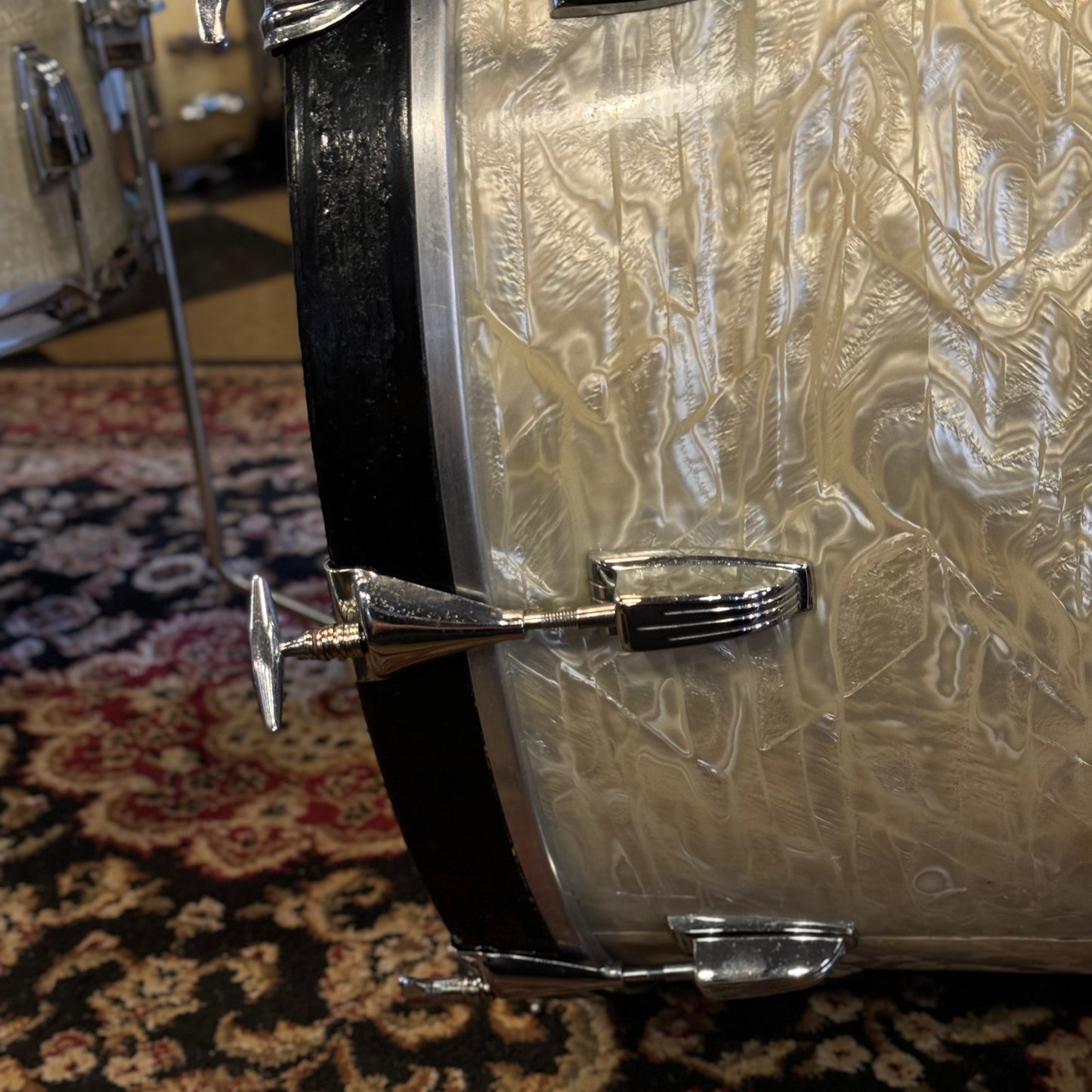 VINTAGE 1960's Ludwig Classic Outfit in White Marine Pearl - 14x22, 9x13, 16x16