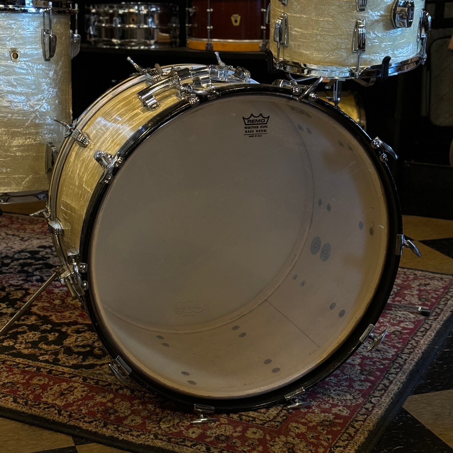 VINTAGE 1960's Ludwig Classic Outfit in White Marine Pearl - 14x22, 9x13, 16x16