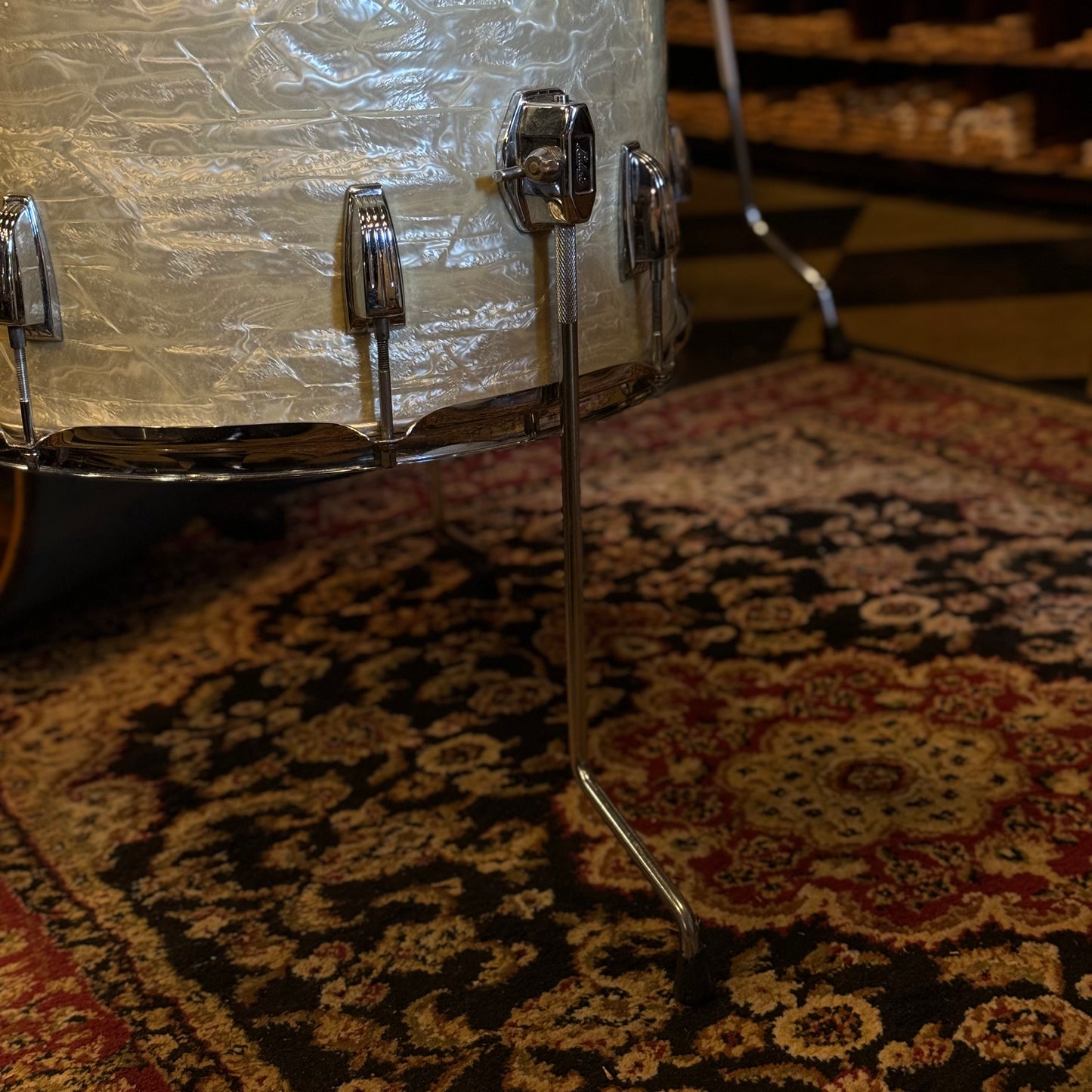 VINTAGE 1960's Ludwig Classic Outfit in White Marine Pearl - 14x22, 9x13, 16x16