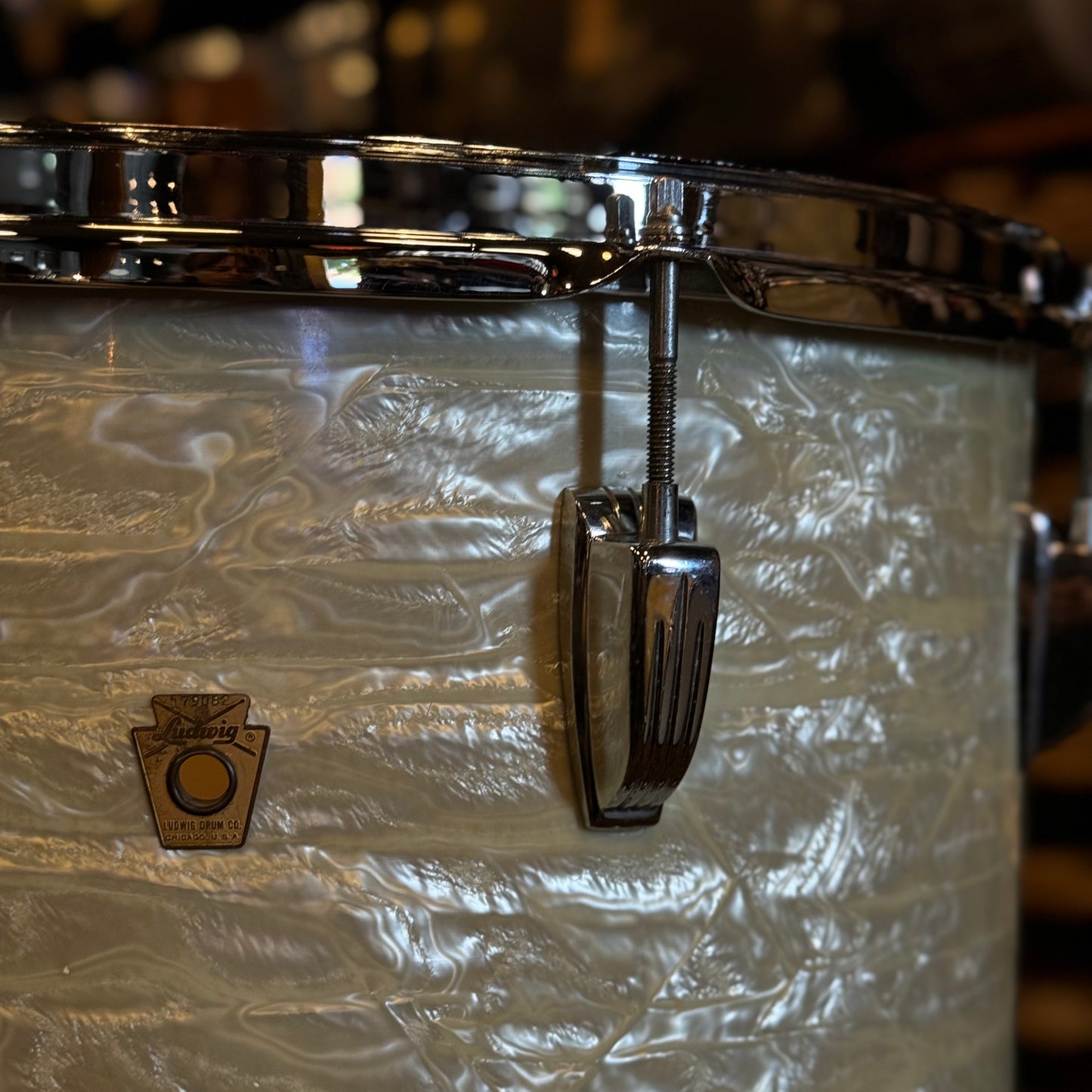 VINTAGE 1960's Ludwig Classic Outfit in White Marine Pearl - 14x22, 9x13, 16x16